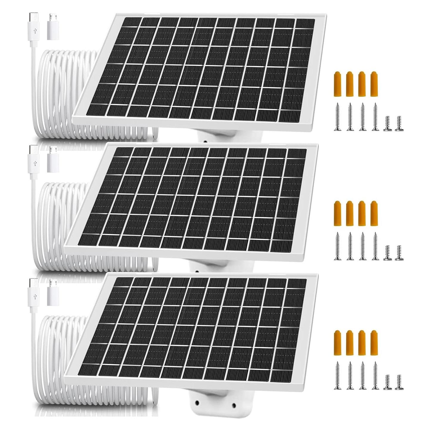 Paquete de 3 Cargadores Solares 5V para Cámaras Arlo y SimpliSafe