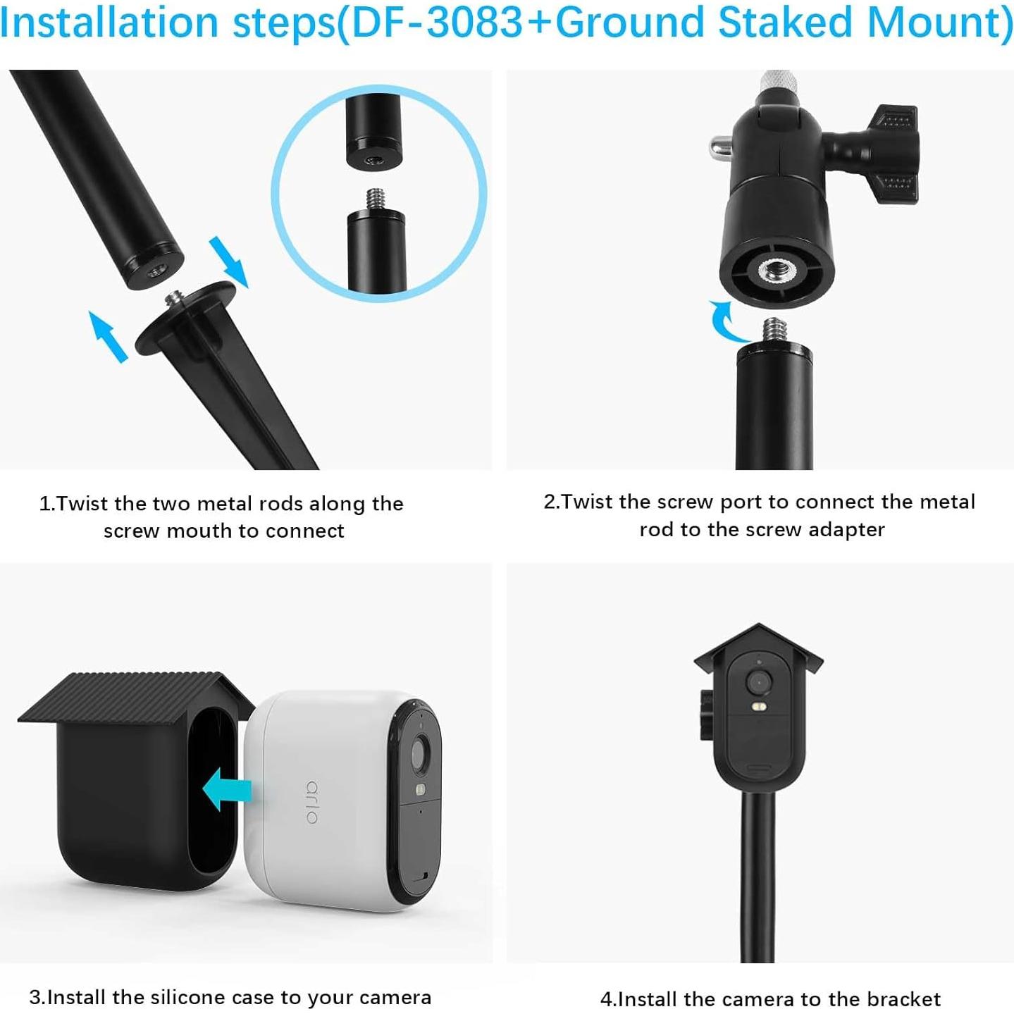 Soporte de Estaca Ajustable OkeMeeo para Cámara Arlo Essential XL