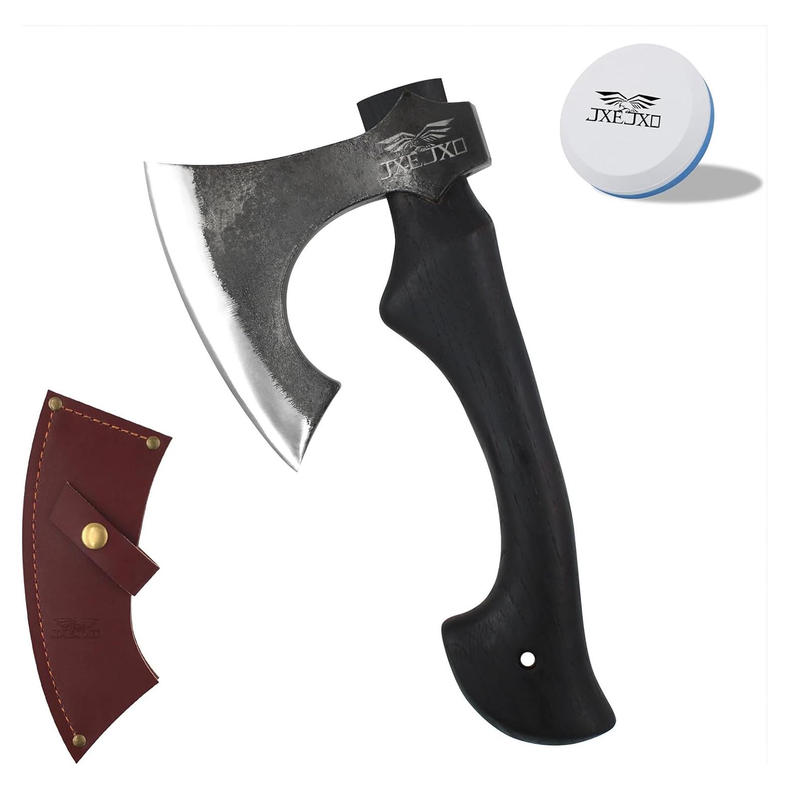 Hacha de Camping JXE JXO 33 cm Acero Manganeso con Funda