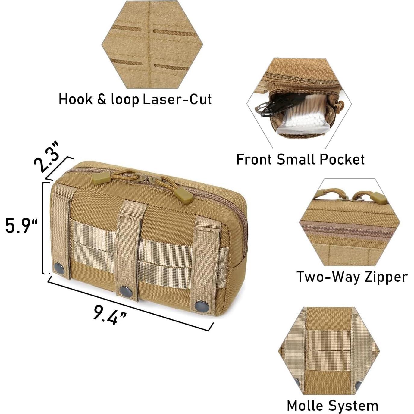 Bolsa Molle Horizontal Lemubeane Verde OD 23.9x15cm EDC