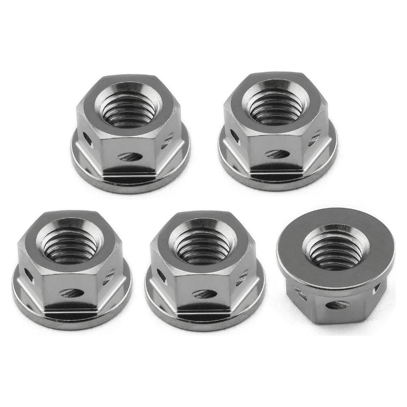 Tuerca de Flange Hexagonal de Titanio RISON M8x1.25mm - Paquete de 5