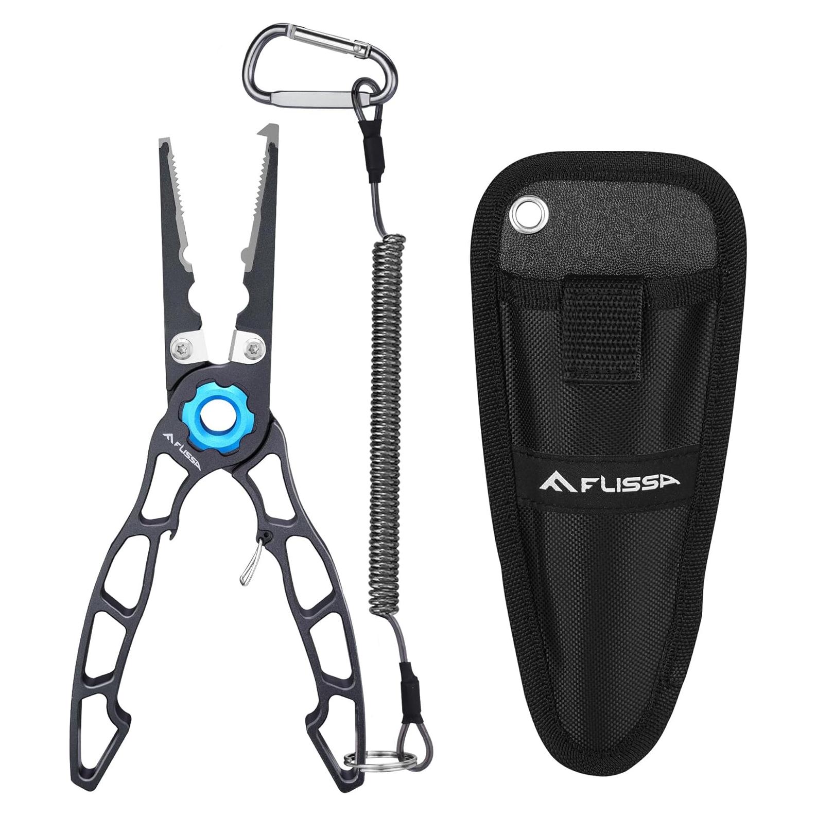 Pinzas de Pesca FLISSA 18.5 cm Titanio y Aluminio con Funda