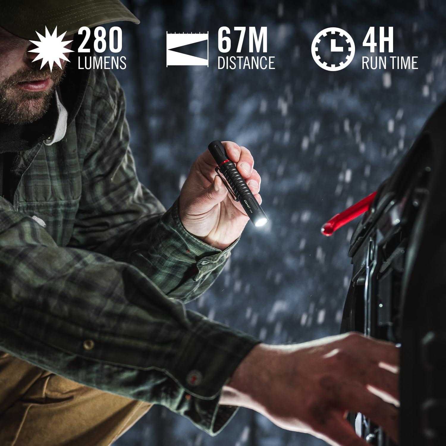 Linterna Recargable COAST XT10R 280 Lúmenes con Enfoque Giratorio