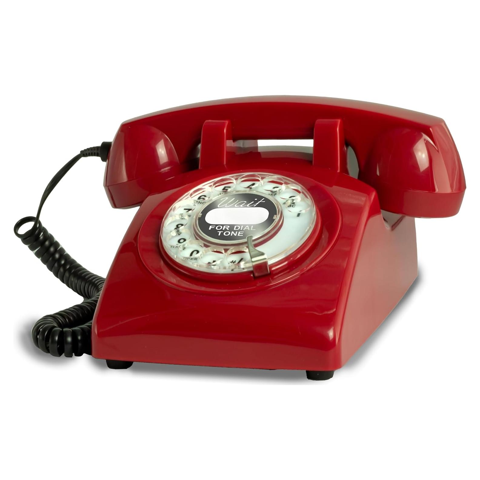 Teléfono Rotatorio Vintage Opis T60cab Rojo Clásico 1.1kg