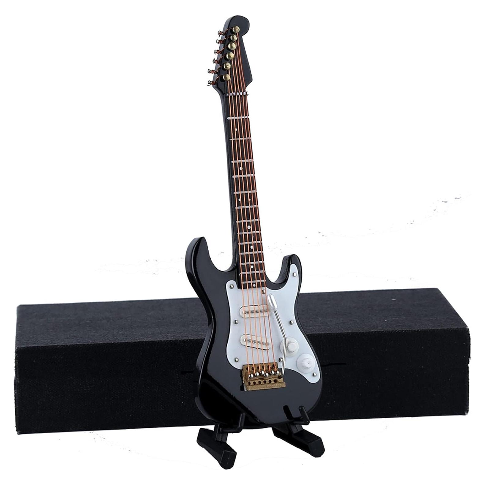 Guitarra Eléctrica Miniatura Seawoo con Soporte y Estuche