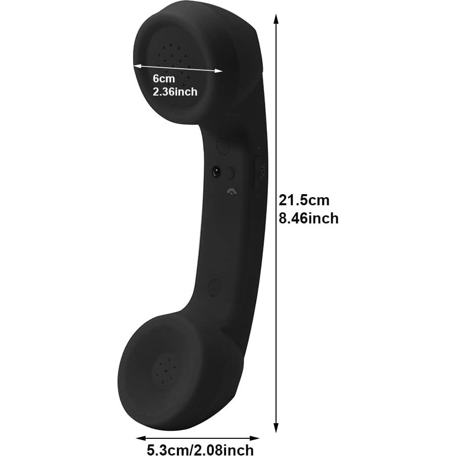 Auricular Inalámbrico Retro EMVANV Bluetooth Negro 25x9x0.3cm