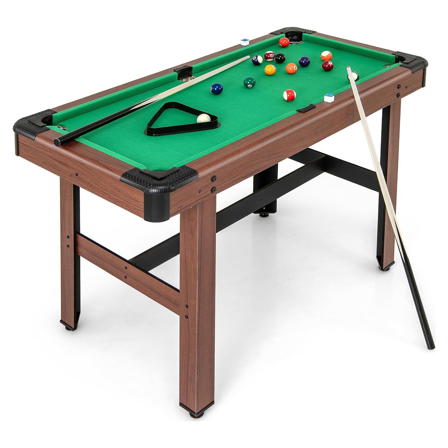 Mesa de Billar GYMAX 122 cm con Accesorios para Niños y Familia