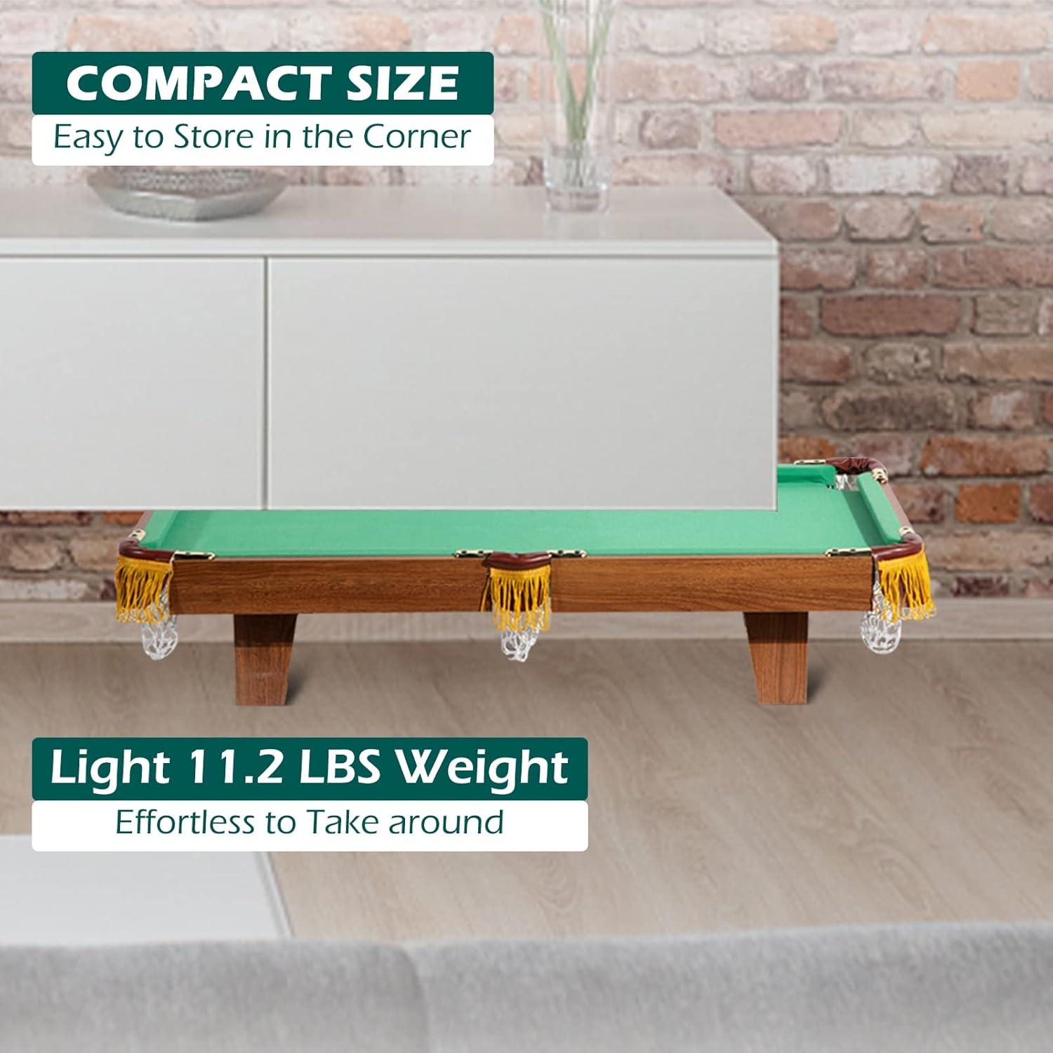 Mesa de Billar Mini REAHOISY 91.4x45.7 cm Completa