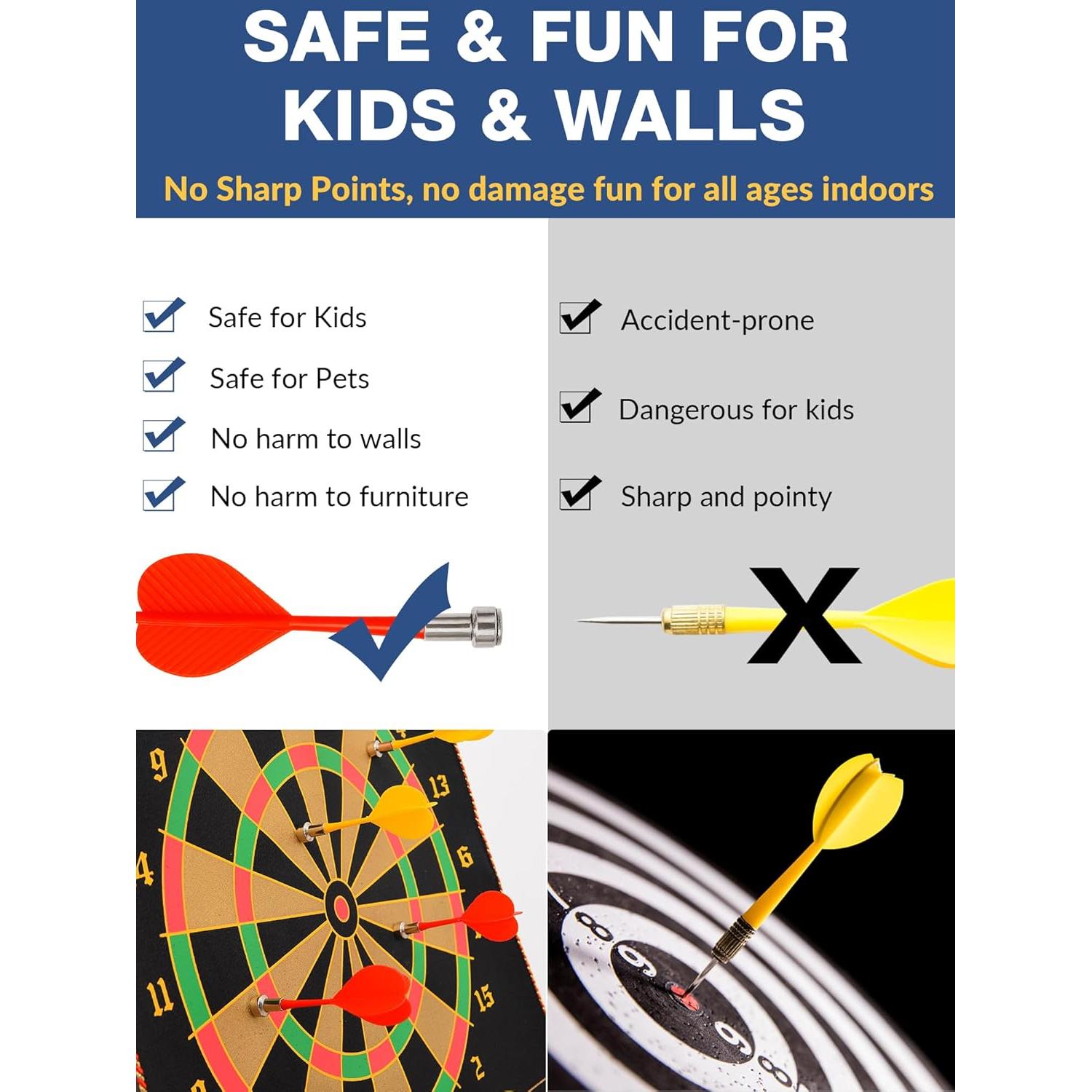 Tablero de Dardos Magnético BATURU Doble Cara 36.83x44.45cm