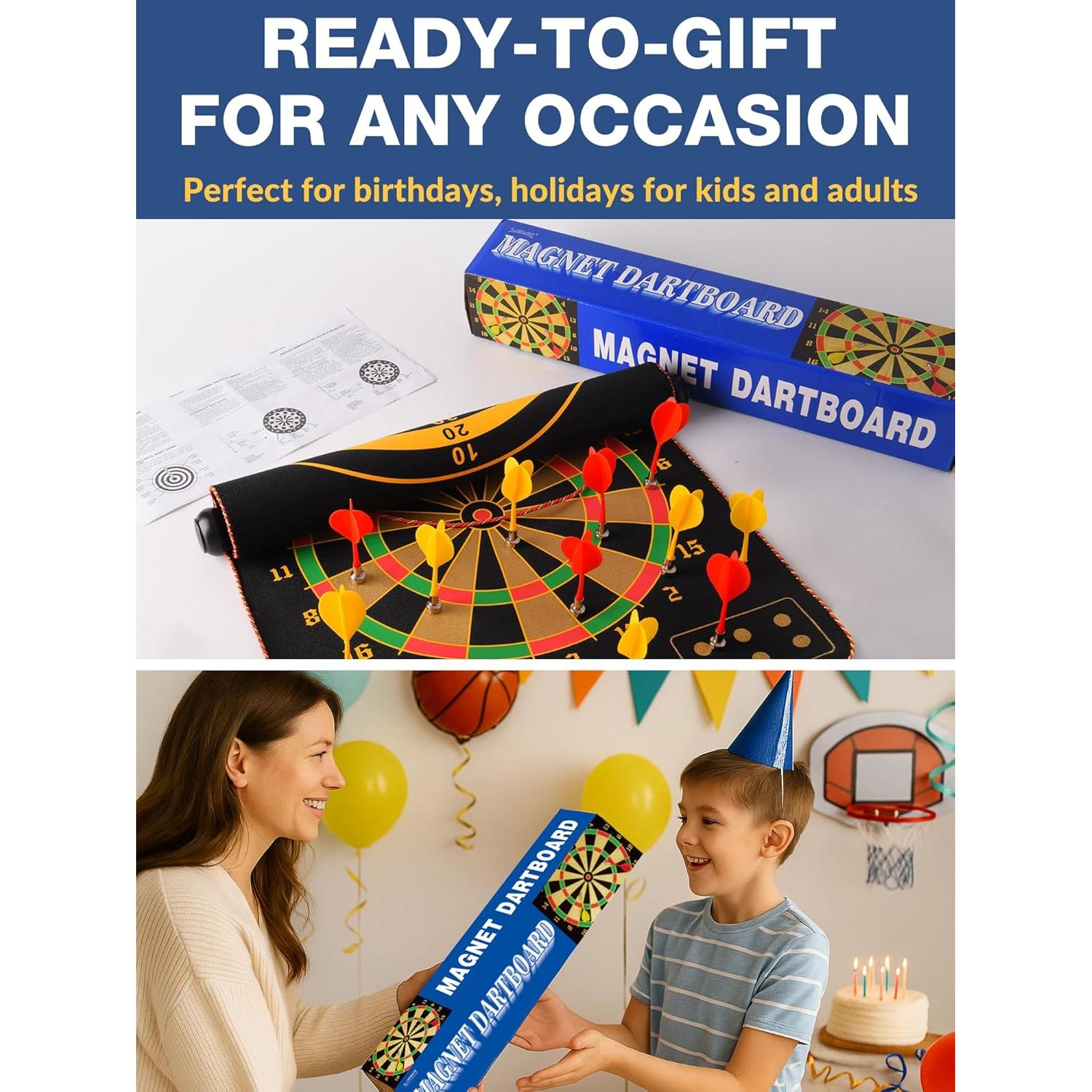 Tablero de Dardos Magnético BATURU Doble Cara 36.83x44.45cm