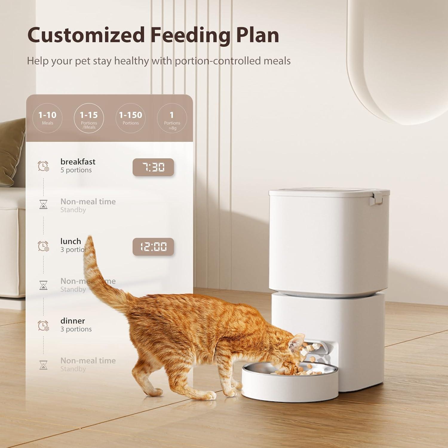Comedero Automático DUDUPET 5L para Gatos - Programable 10 Comidas