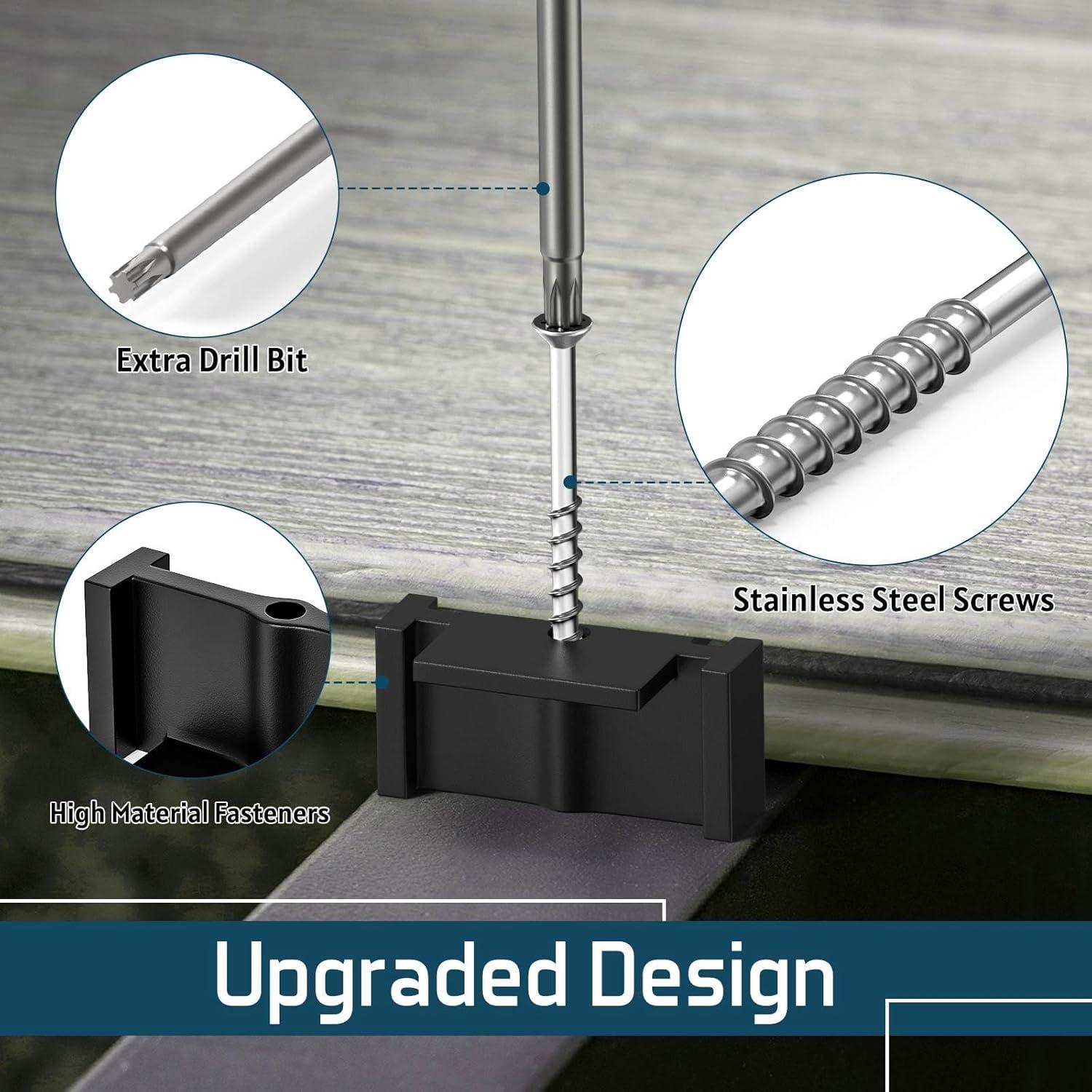 100 Sujetadores Ocultos Buzzlett para Decks con Tornillos Inox