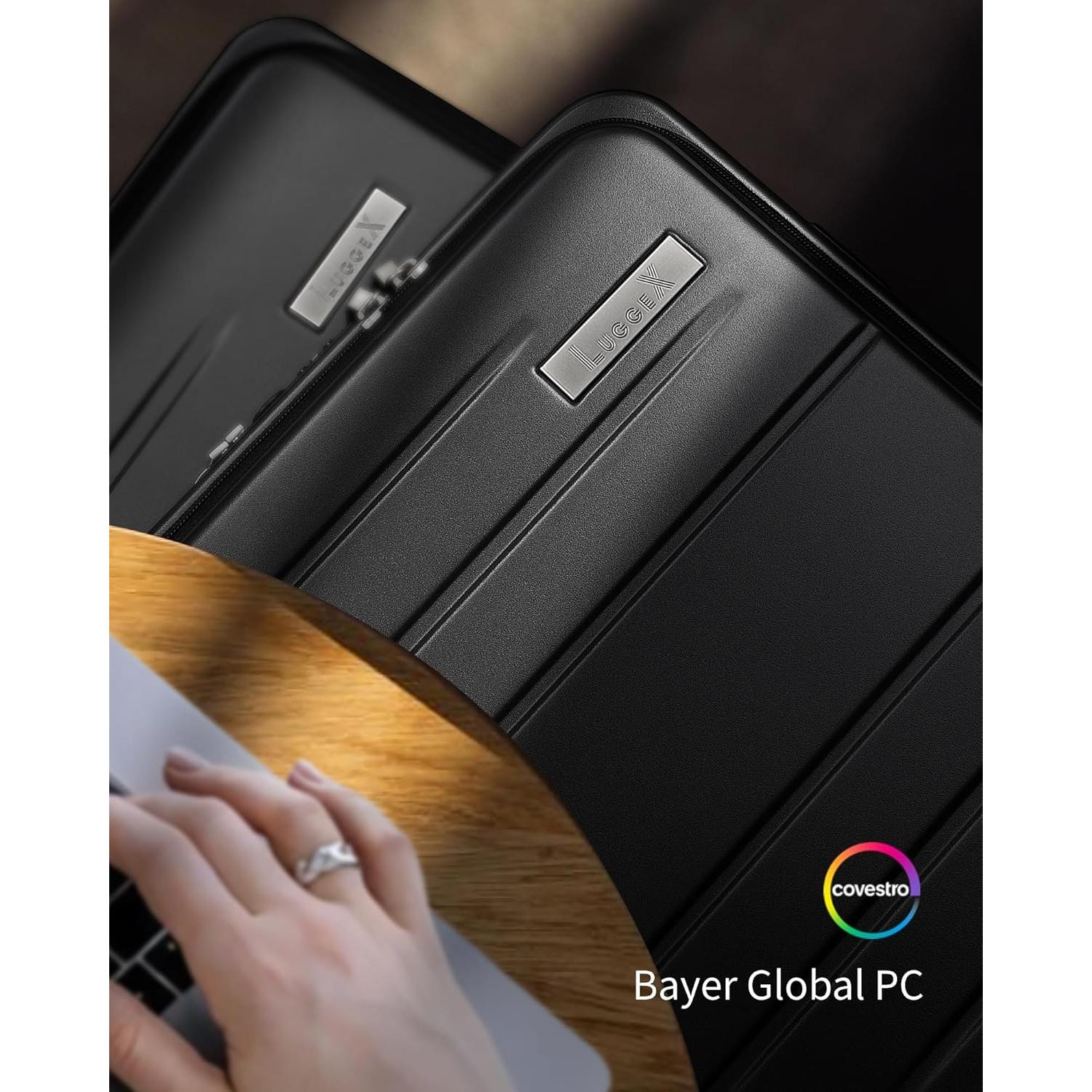 Maleta de Mano LUGGEX FLO5 Expandible 28" Policarbonato Negro