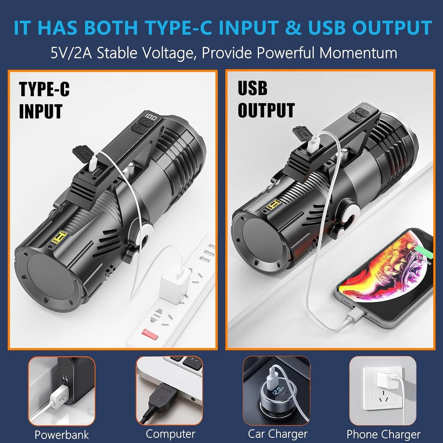 Linterna Recargable AKISONG N715 18000 Lúmenes 500m
