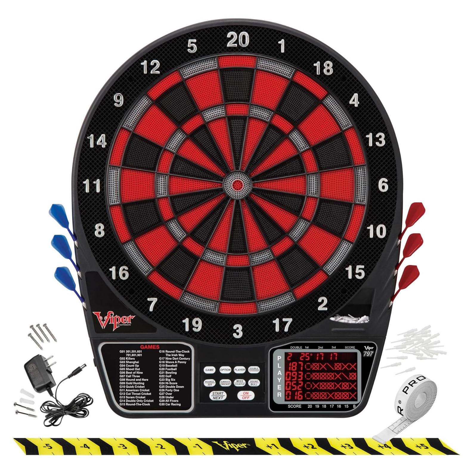 Tablero de Dardos Electrónico Viper 797, 43 Juegos, Pantalla LCD