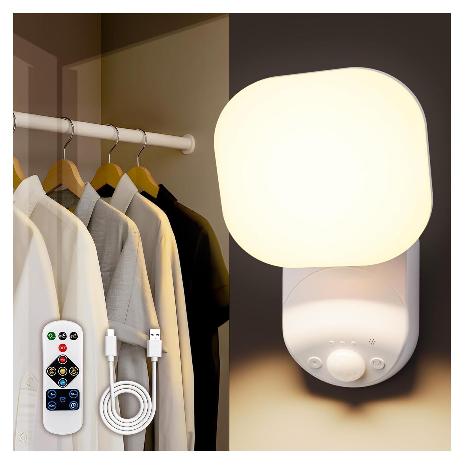Luz de Closet LED AUDERWIN Recargable con Sensor y Control Remoto