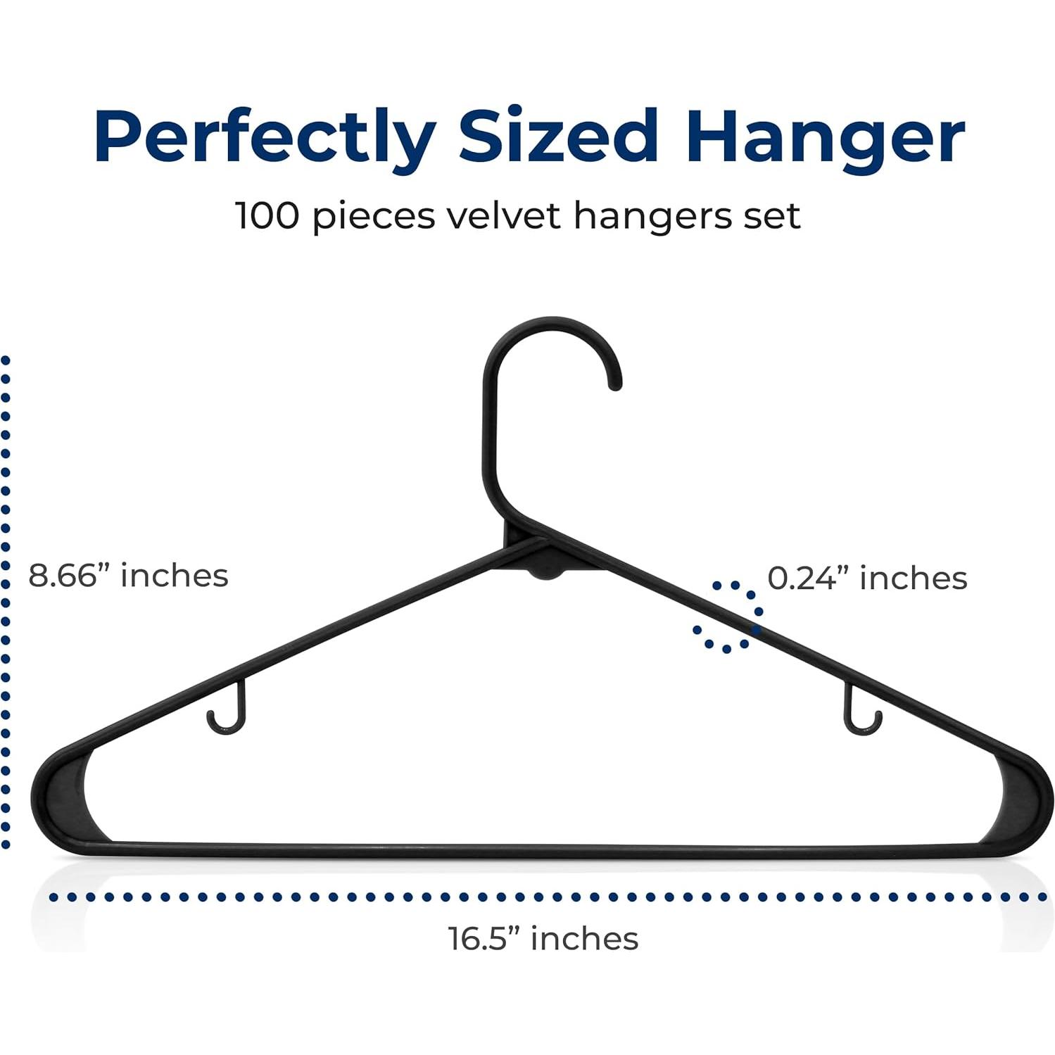 Perchas de Plástico SereneLife 100 Piezas Antideslizantes