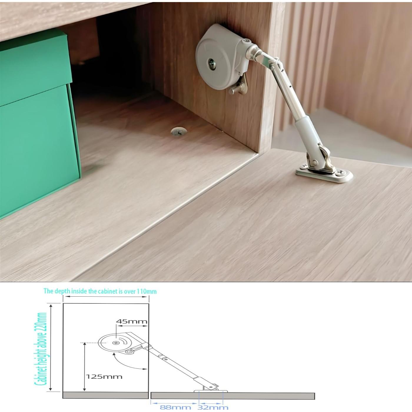 Hinge de Soporte Abatible YUEZIYE 2 Paquetes 105° Gris Claro