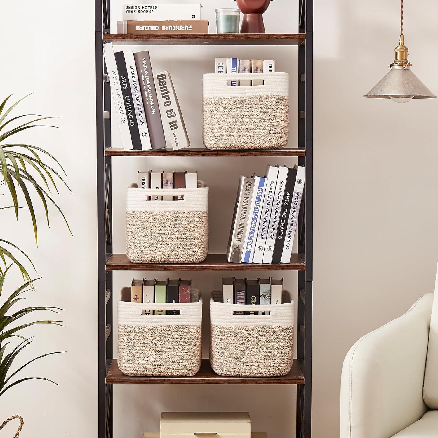 Cestas de Almacenamiento OIAHOMY 4 Piezas 33x23x20 cm Algodón