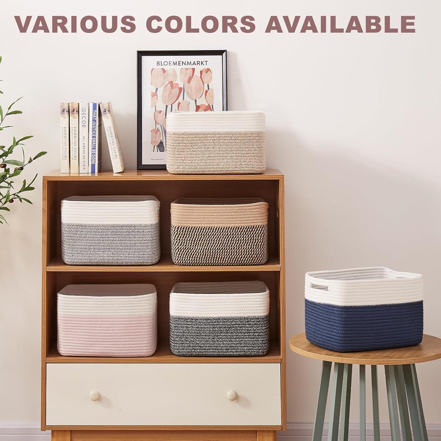 Cestas de Almacenamiento OIAHOMY 4 Piezas 33x23x20 cm Algodón