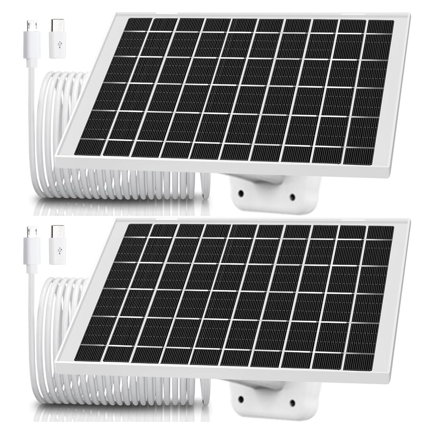 Paquete de 2 Cargadores Solares 5V para Cámaras TP-Link y Arlo