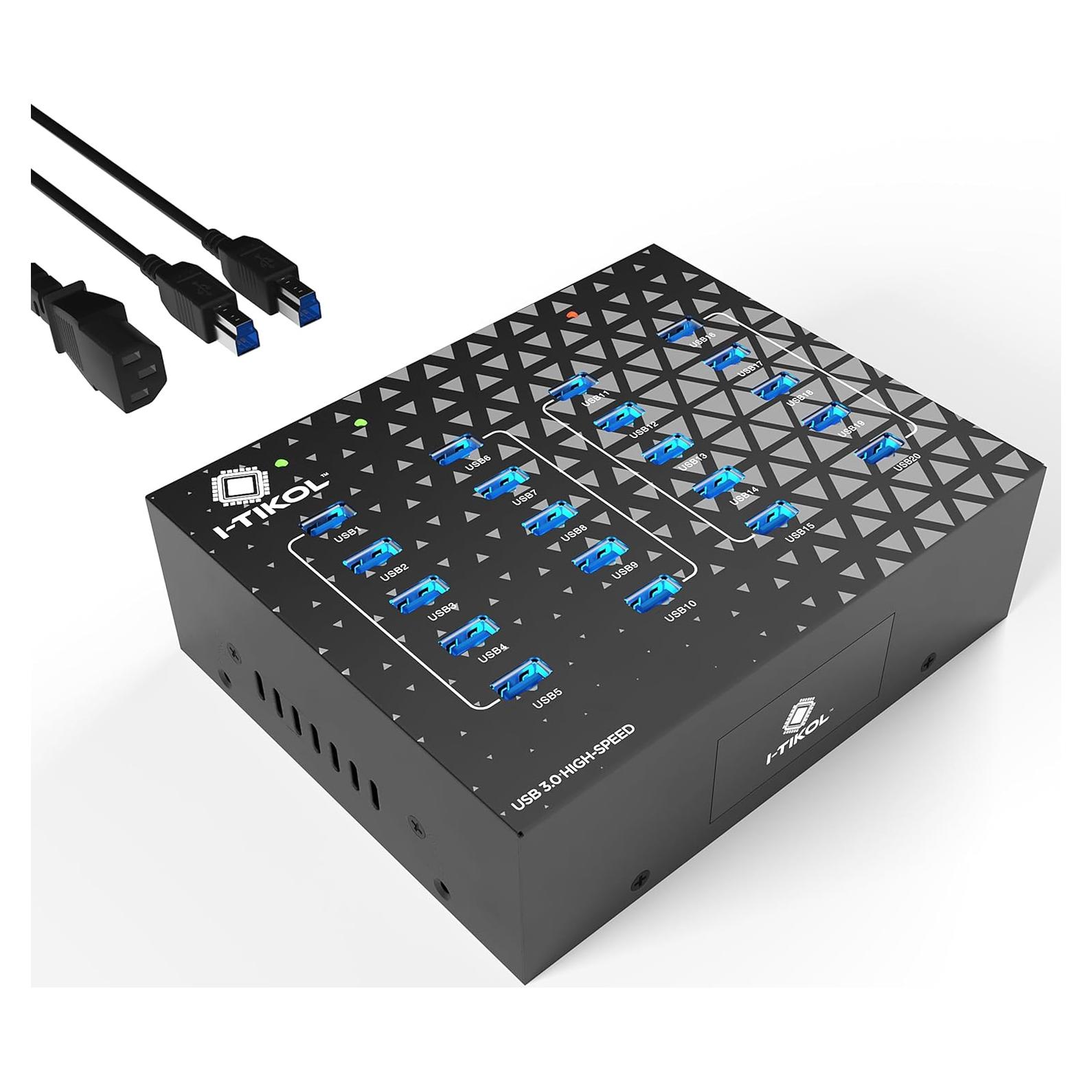 Hub Divisor USB 3.0 I-Tikol 20 Puertos 110W Alta Velocidad