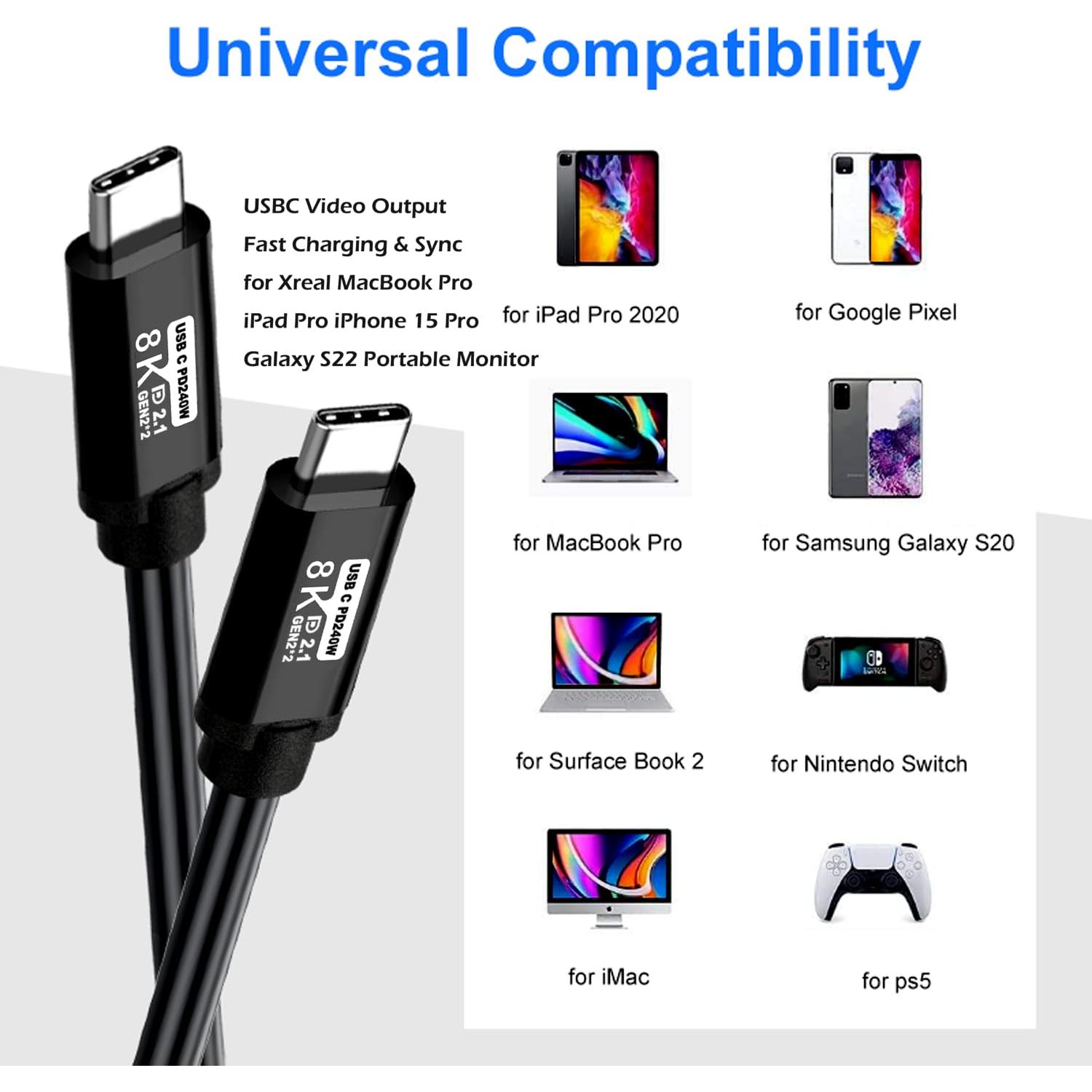 Cable USB C a C 12.19M 8K 60Hz 240W LJ