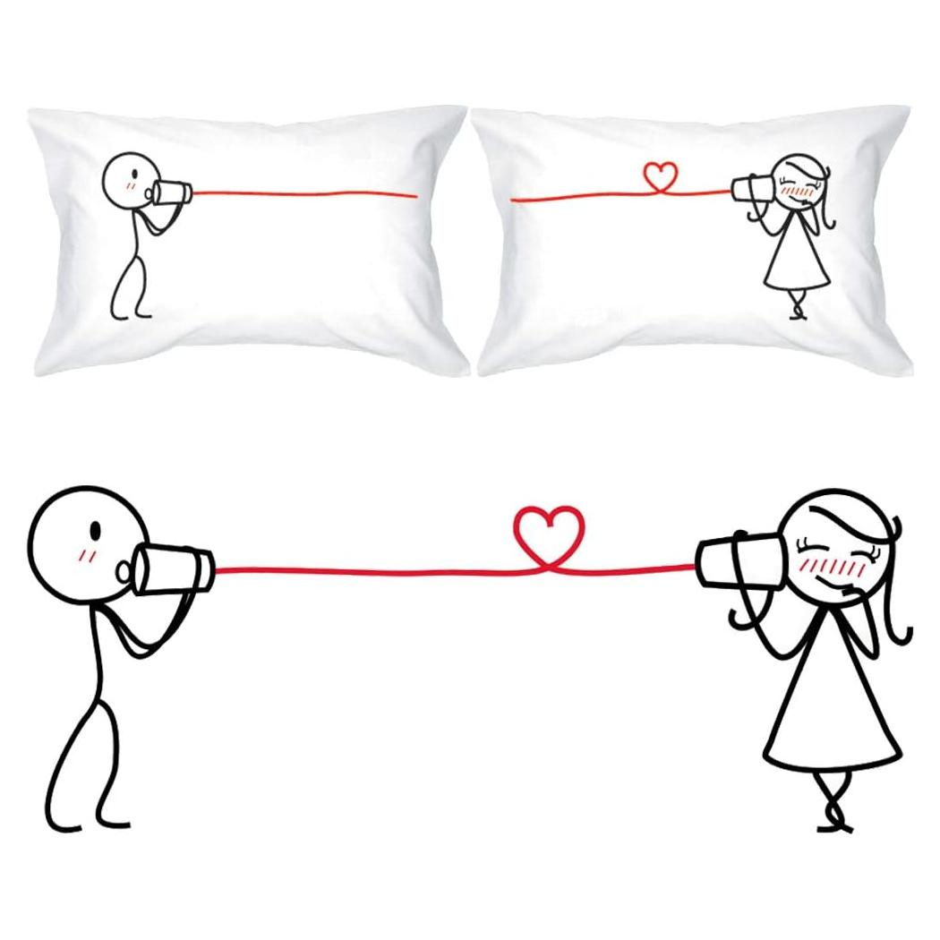 BoldLoft Fundas de Almohada para Parejas 50.8x76.2 cm Blancas