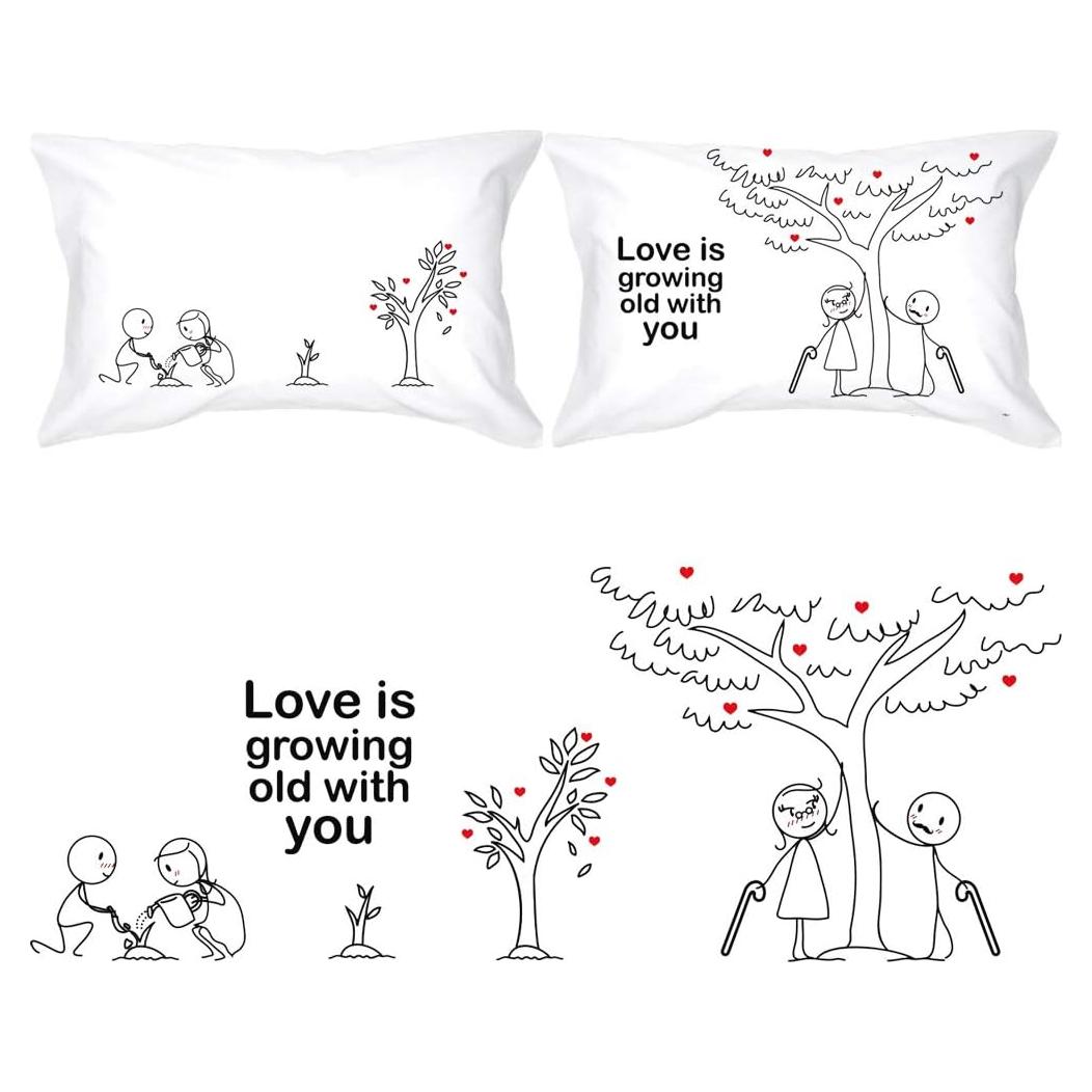 BoldLoft Fundas de Almohada para Parejas 76x50 cm - Regalos Aniversario