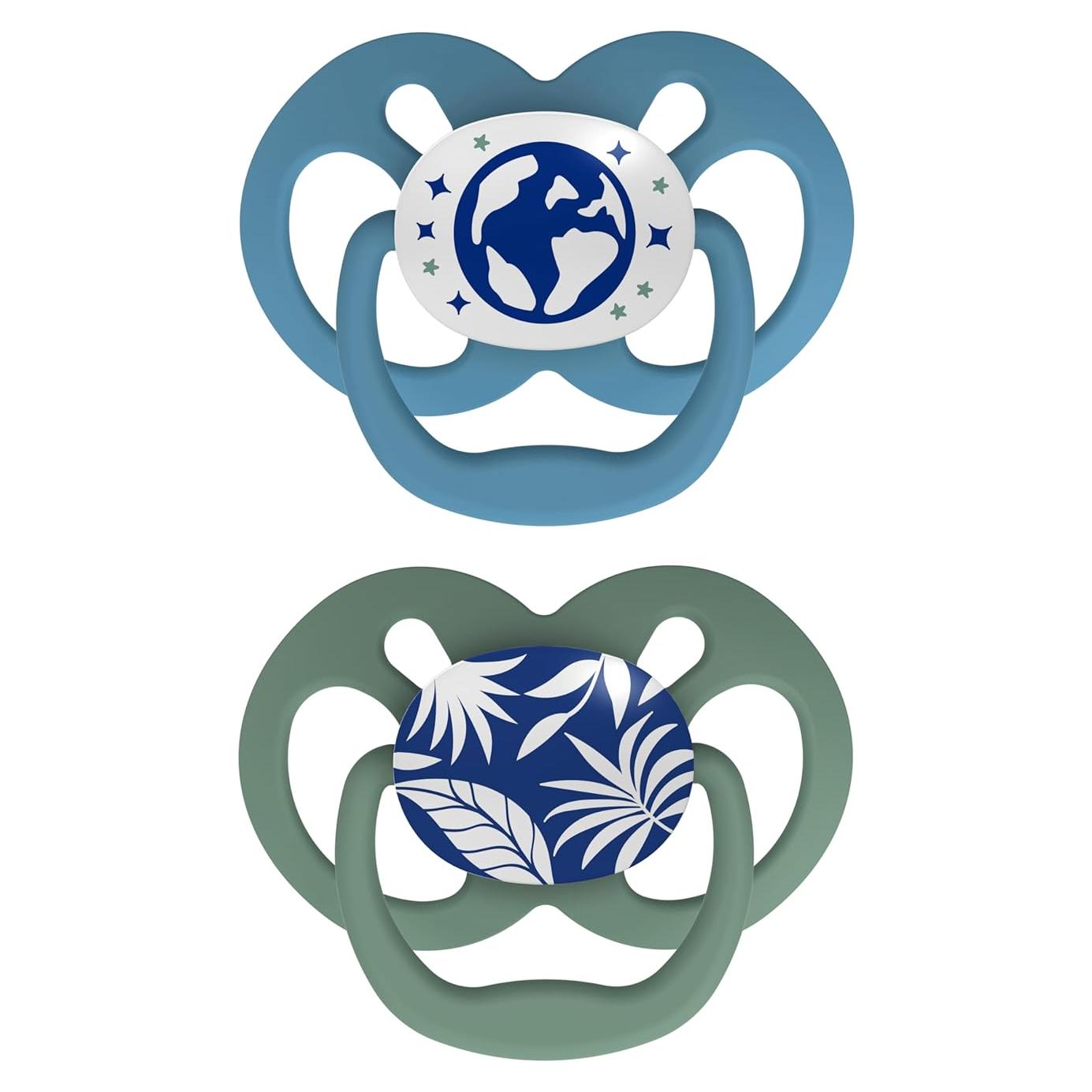 Chupete Dr. Brown's Advantage Azul 6-18m Brilla en la Oscuridad