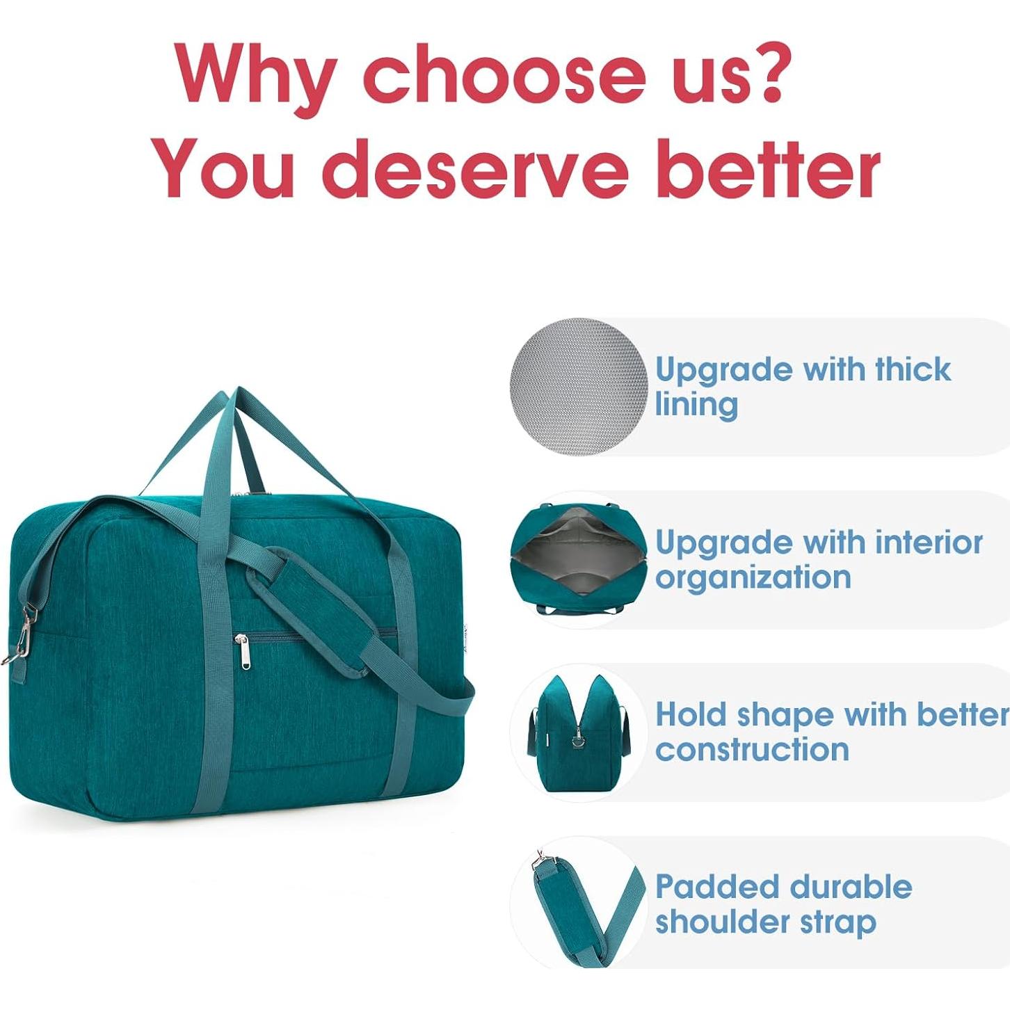 Bolsa de mano Narwey 40L Verde Azulado 52.1x35.1x22.1 cm