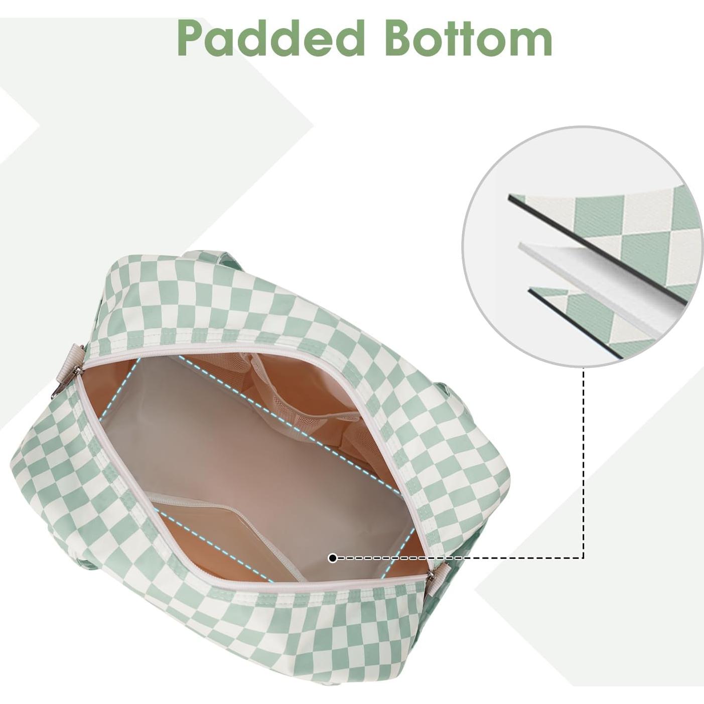 Bolsa de mano Narwey 43x29 cm Cuadrícula verde menta 25L