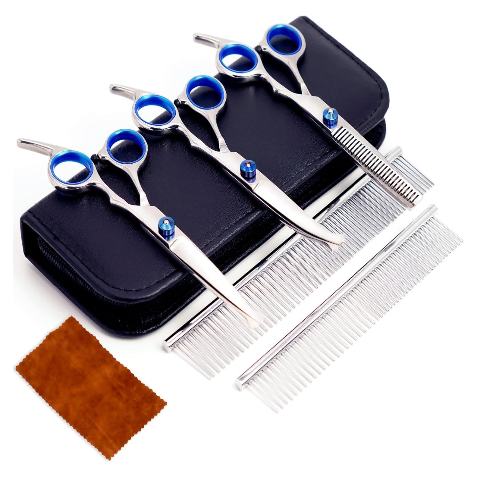 Kit de Tijeras para Mascotas MEDUWEDU 7 en 1 con Peines