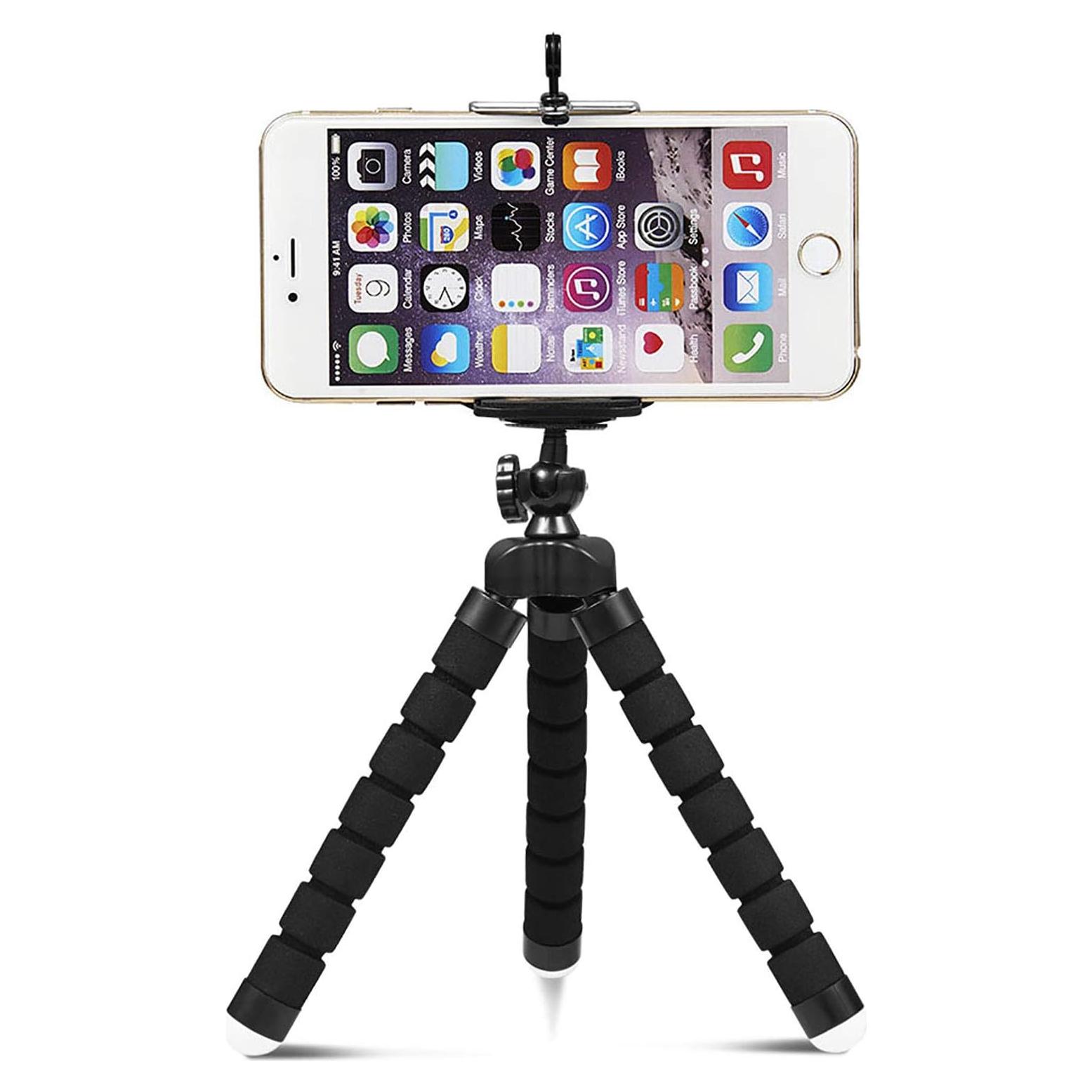 Trípode flexible ajustable Shuzhu rojo para celular y cámara