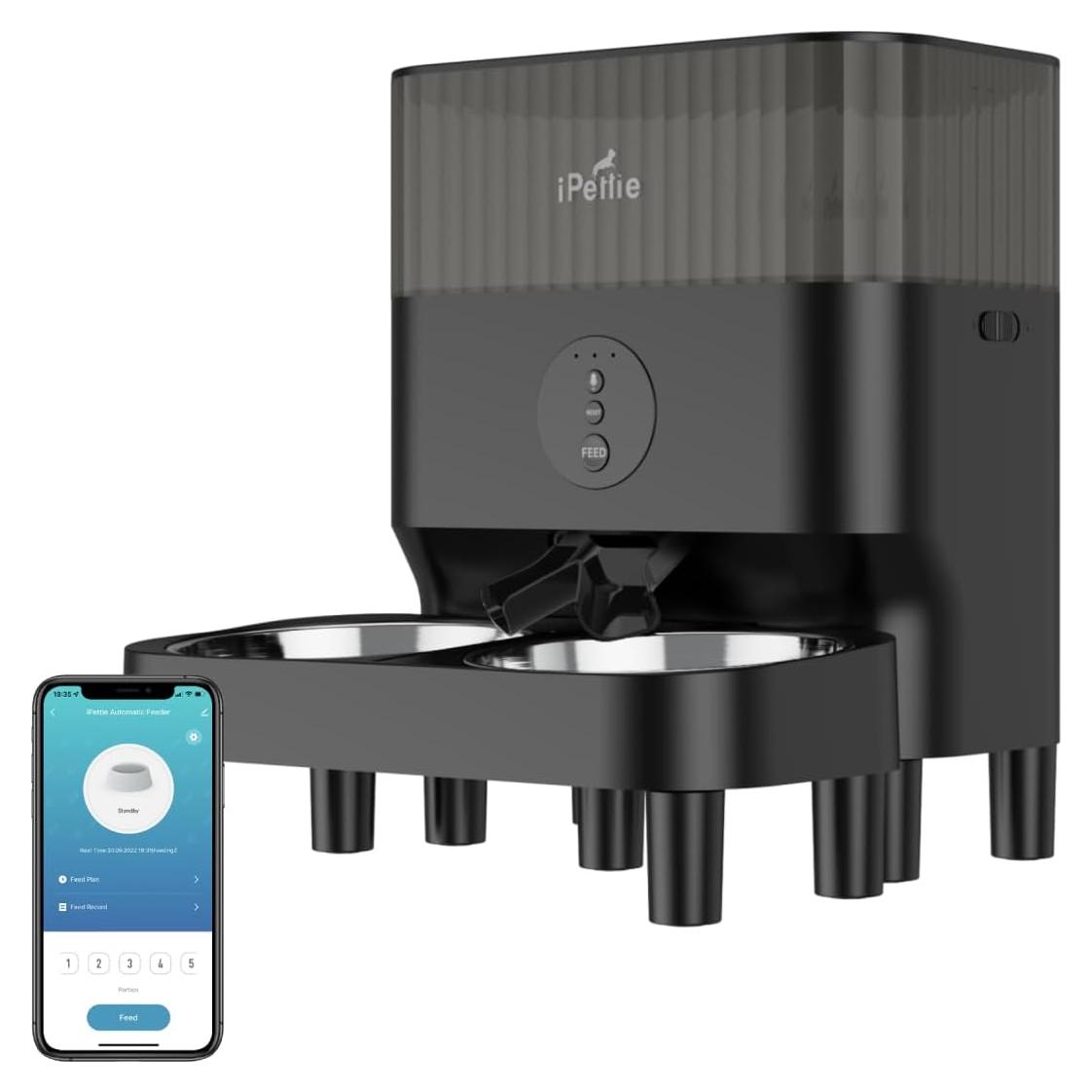 Alimentador Automático WiFi iPettie W5 para 2 Mascotas 5L
