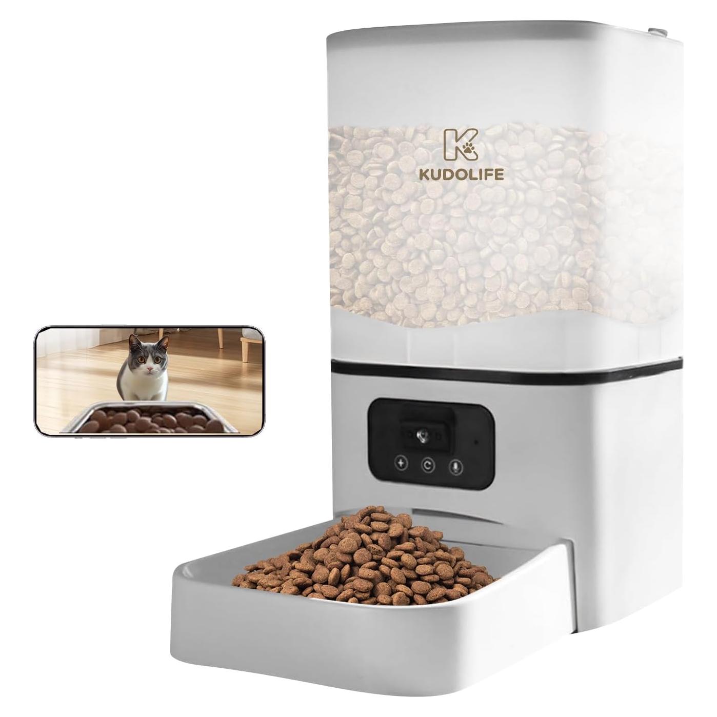 Comedero Automático KUDOLIFE 6L con Control APP y Cámara