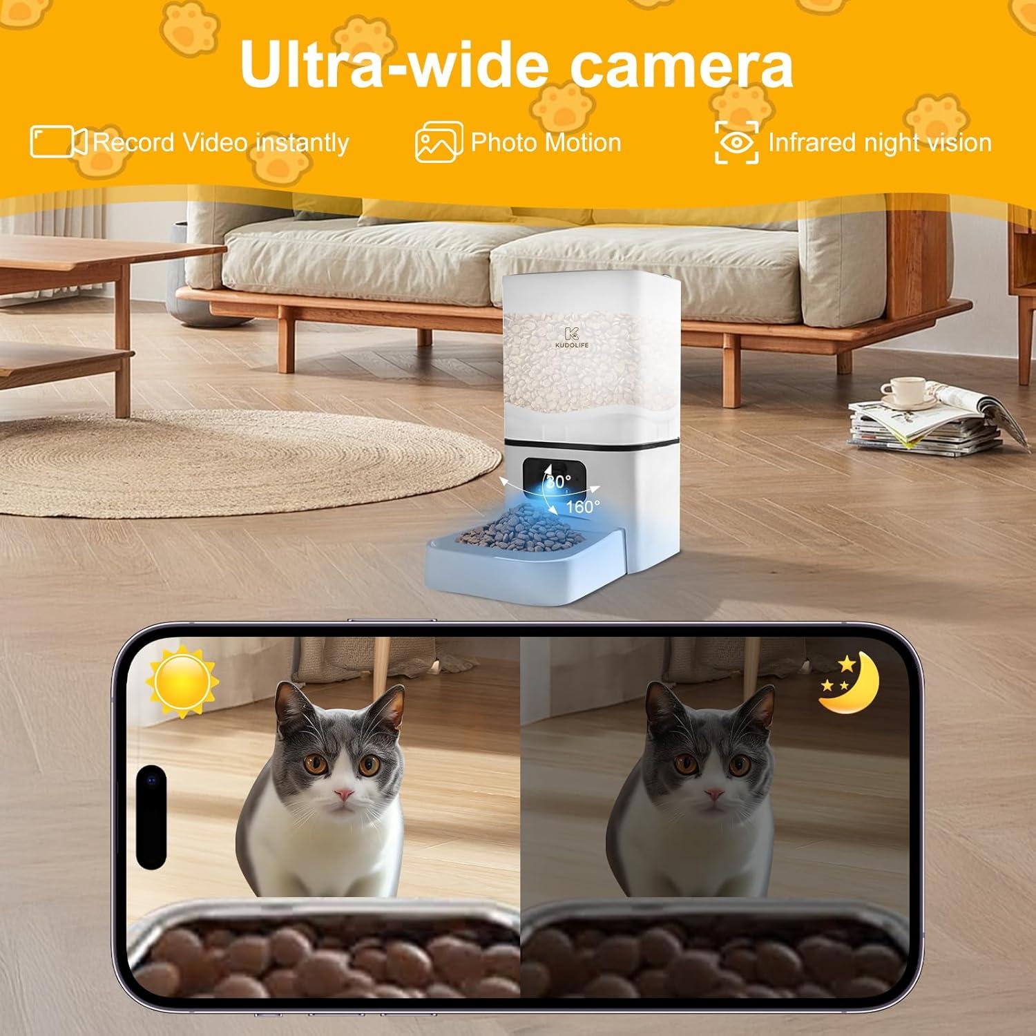 Comedero Automático KUDOLIFE 6L con Control APP y Cámara