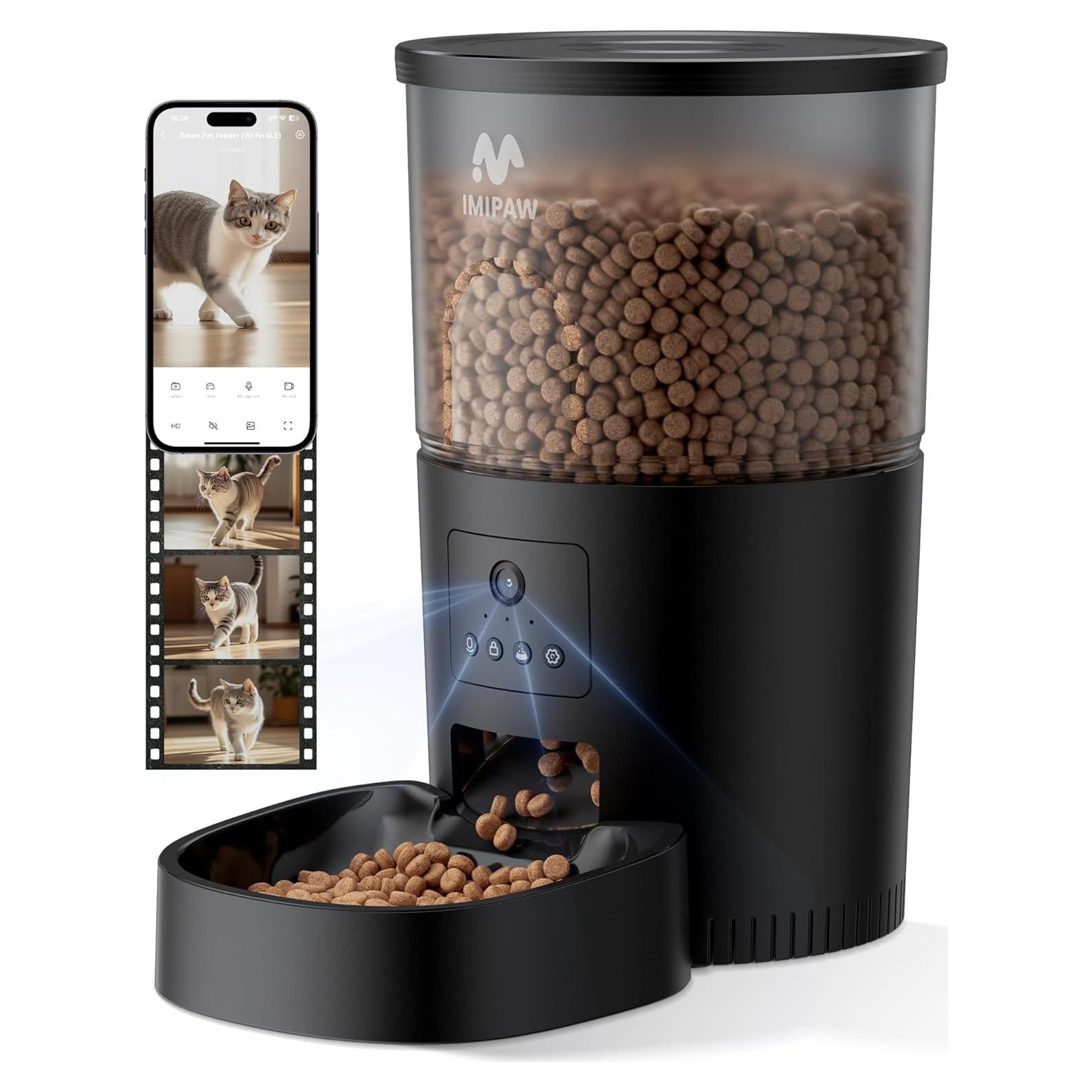 Comedero Automático IMIPAW para Gatos con Cámara 1080P HD
