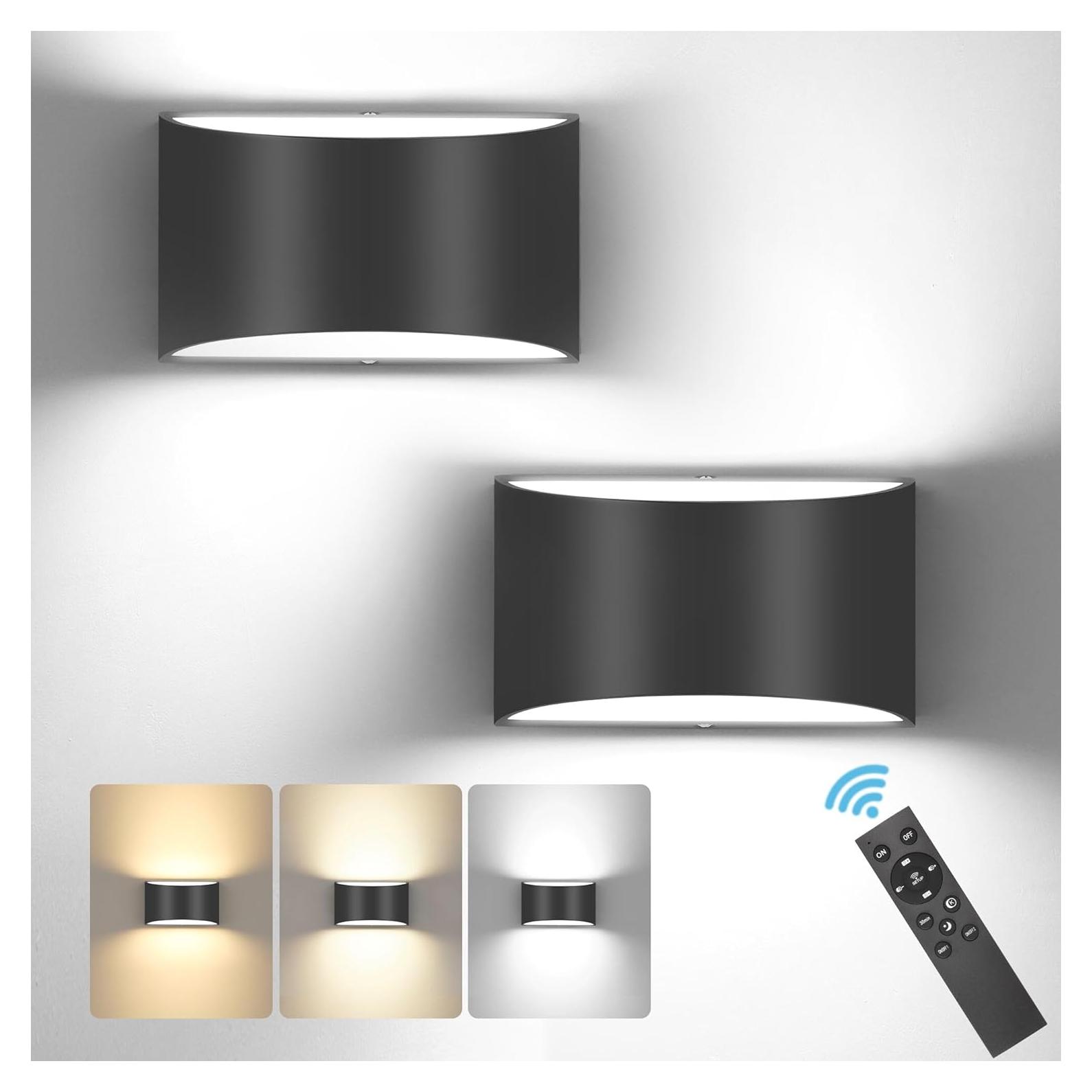 Apliques de Pared LED TRLIFE 12W Regulables con Control Remoto