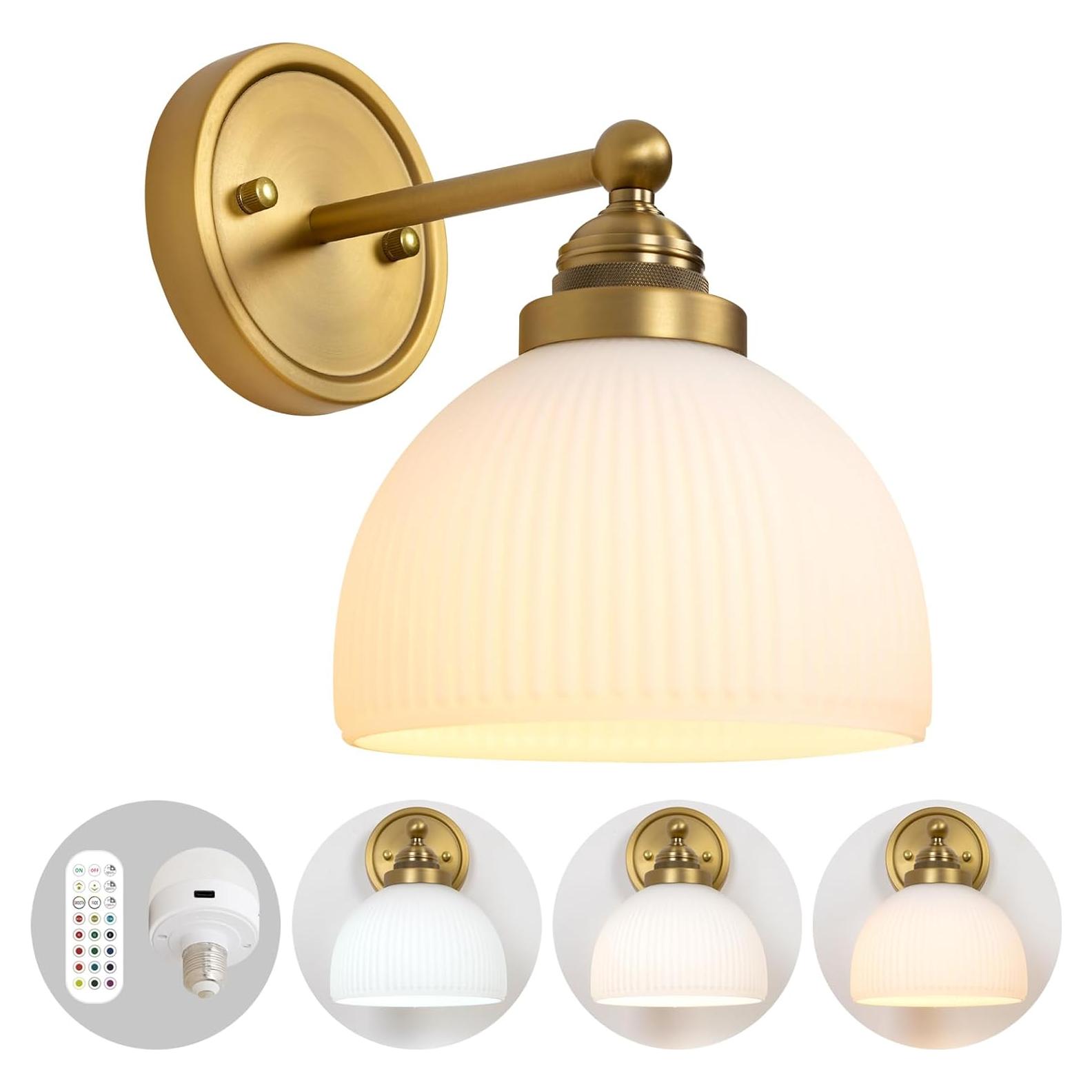 Aplique de Pared Vintage HEQIQEH Recargable con Control Remoto