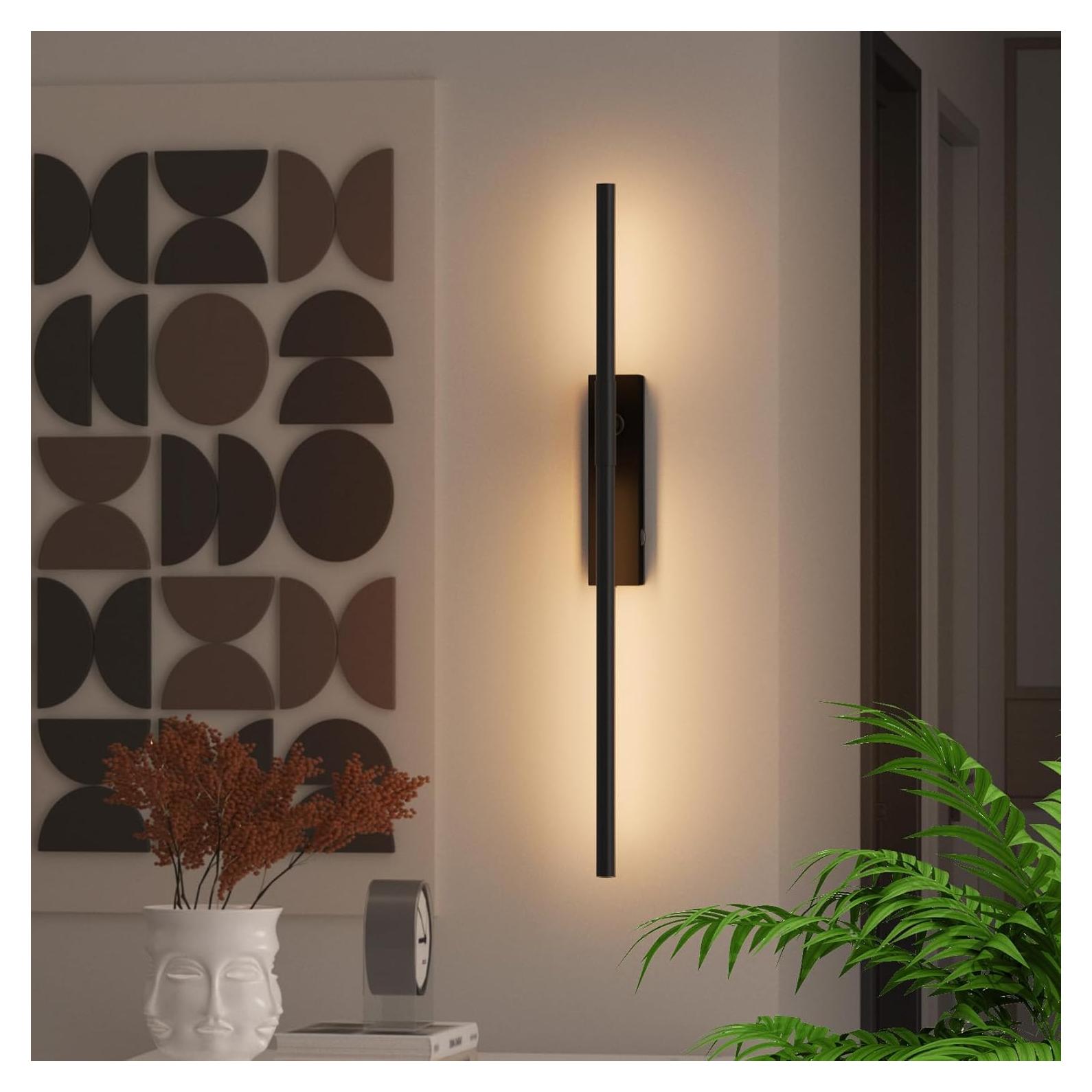 Aplique de Pared LED Recargable Coinmit 64.8cm Negro