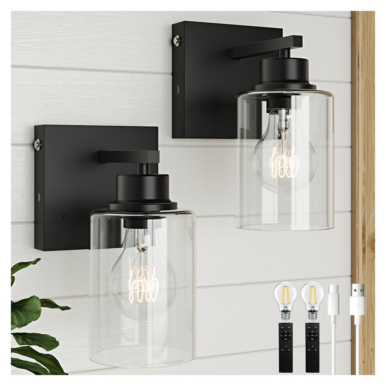 Juego de 2 Apliques de Pared Inalámbricos Rayogale 3000K