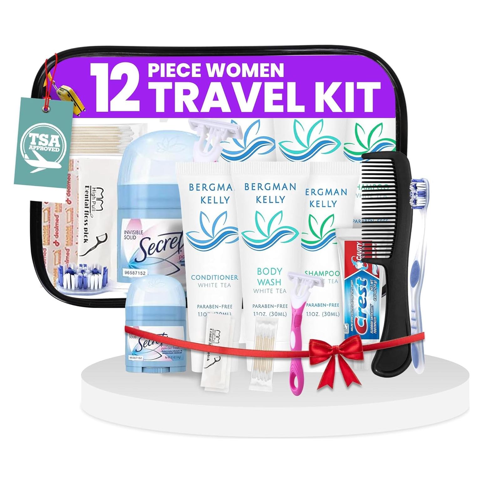 Kit de Aseo de Viaje Trektote - 12 Piezas TSA, Esenciales