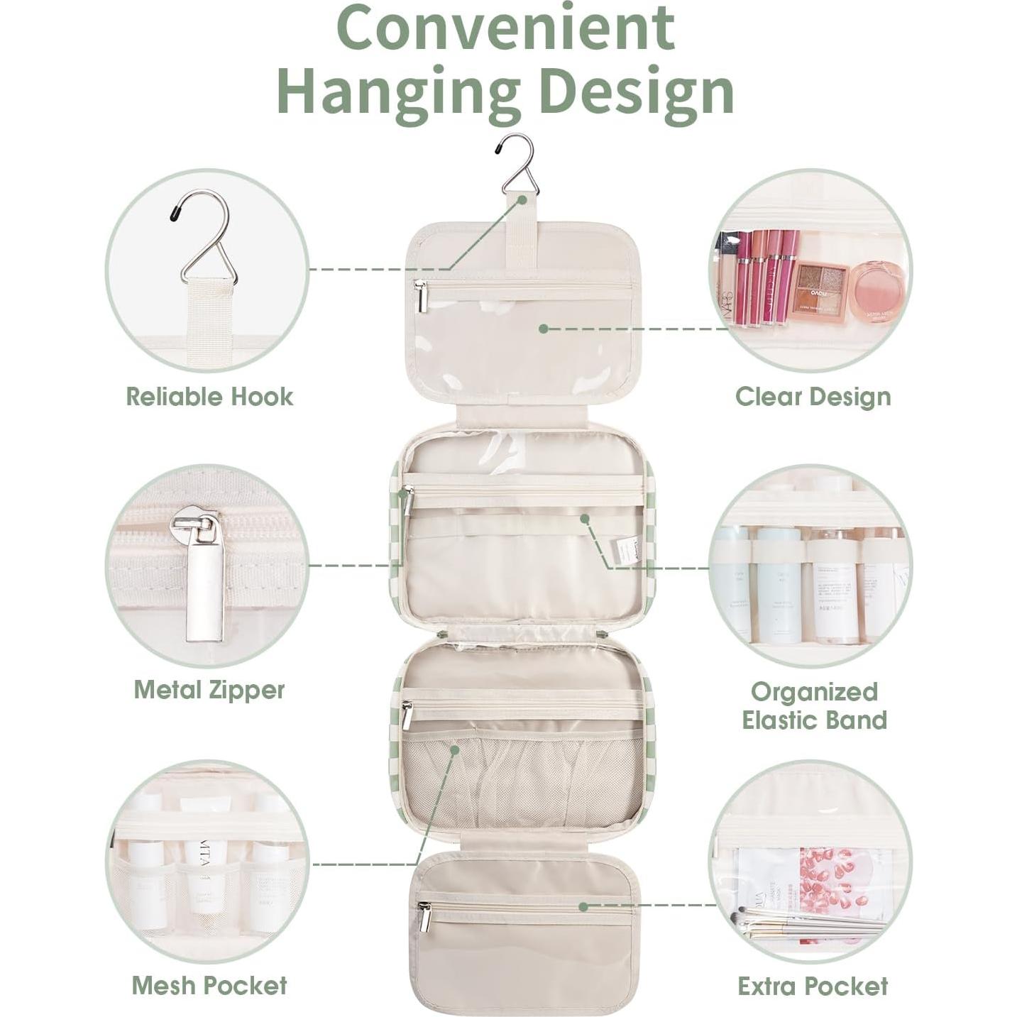 Bolsa de Aseo Colgante Narwey Verde Menta Mediana 27.5x20.5cm