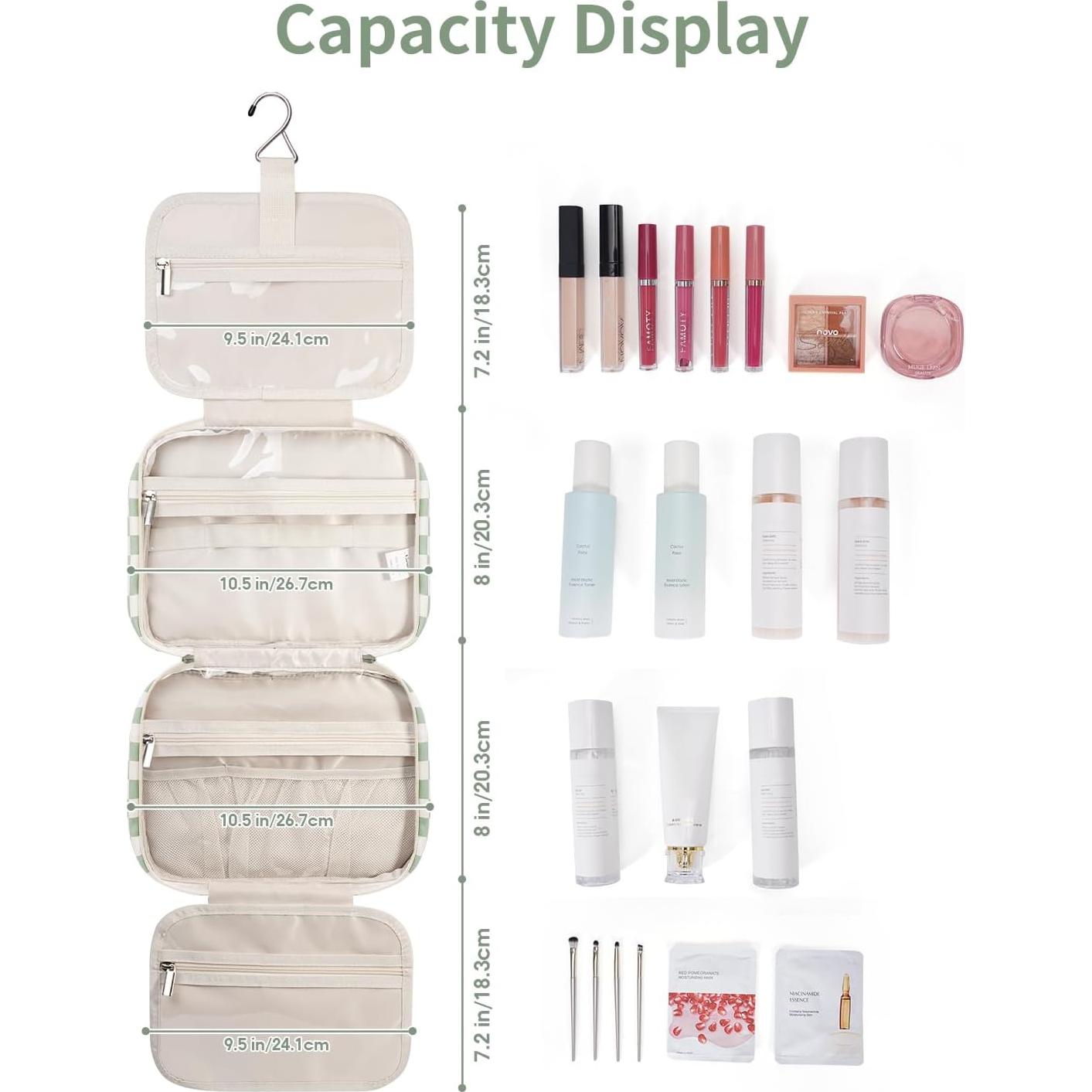 Bolsa de Aseo Colgante Narwey Verde Menta Mediana 27.5x20.5cm