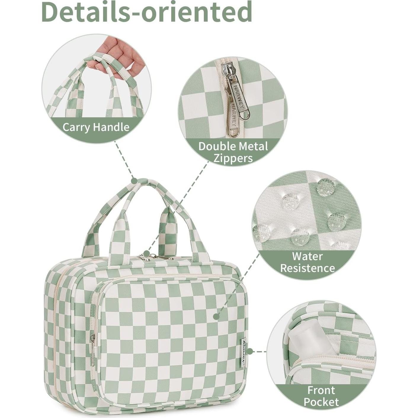 Bolsa de Aseo Colgante Narwey Verde Menta Mediana 27.5x20.5cm