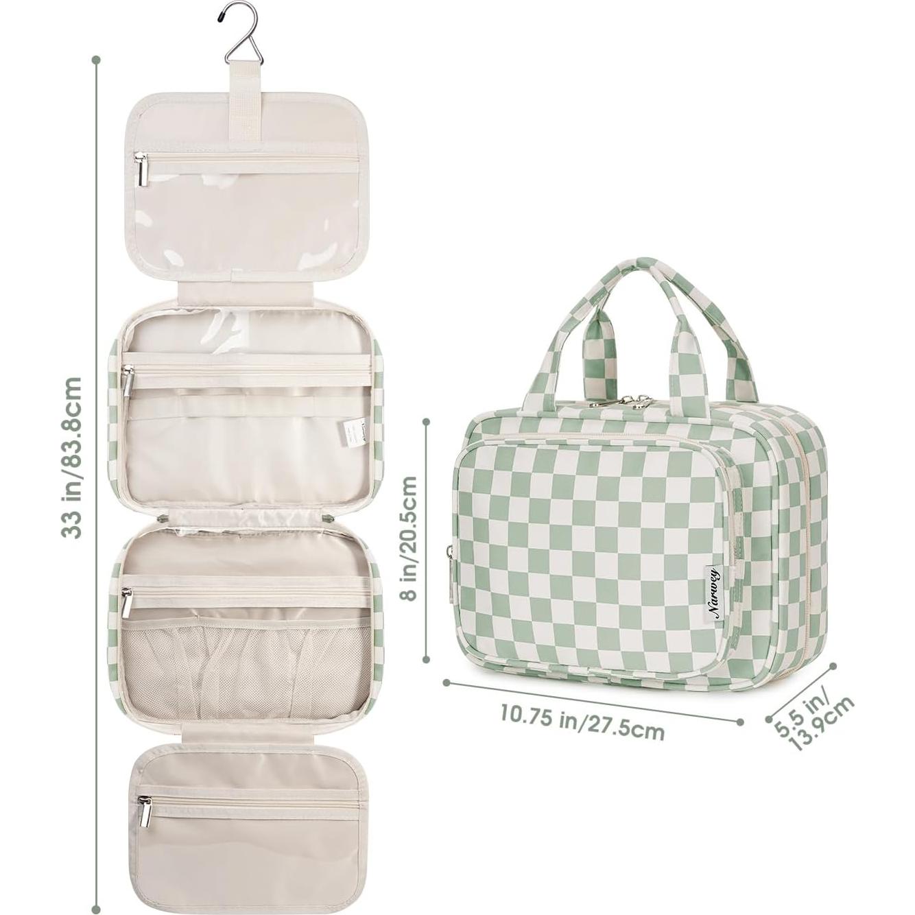 Bolsa de Aseo Colgante Narwey Verde Menta Mediana 27.5x20.5cm