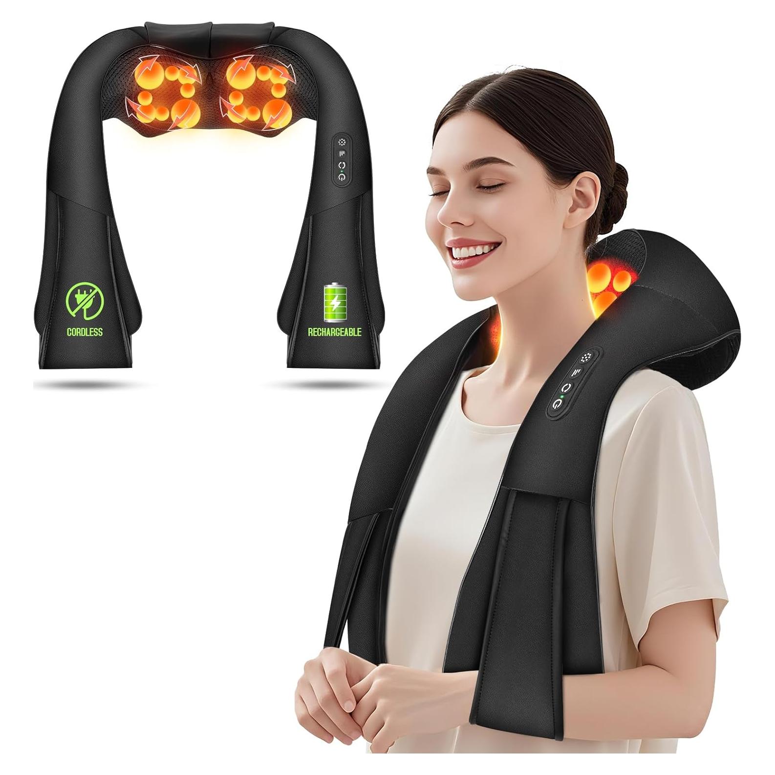 Masajeador Inalámbrico Shiatsu AERLANG con Calor 4D - Negro