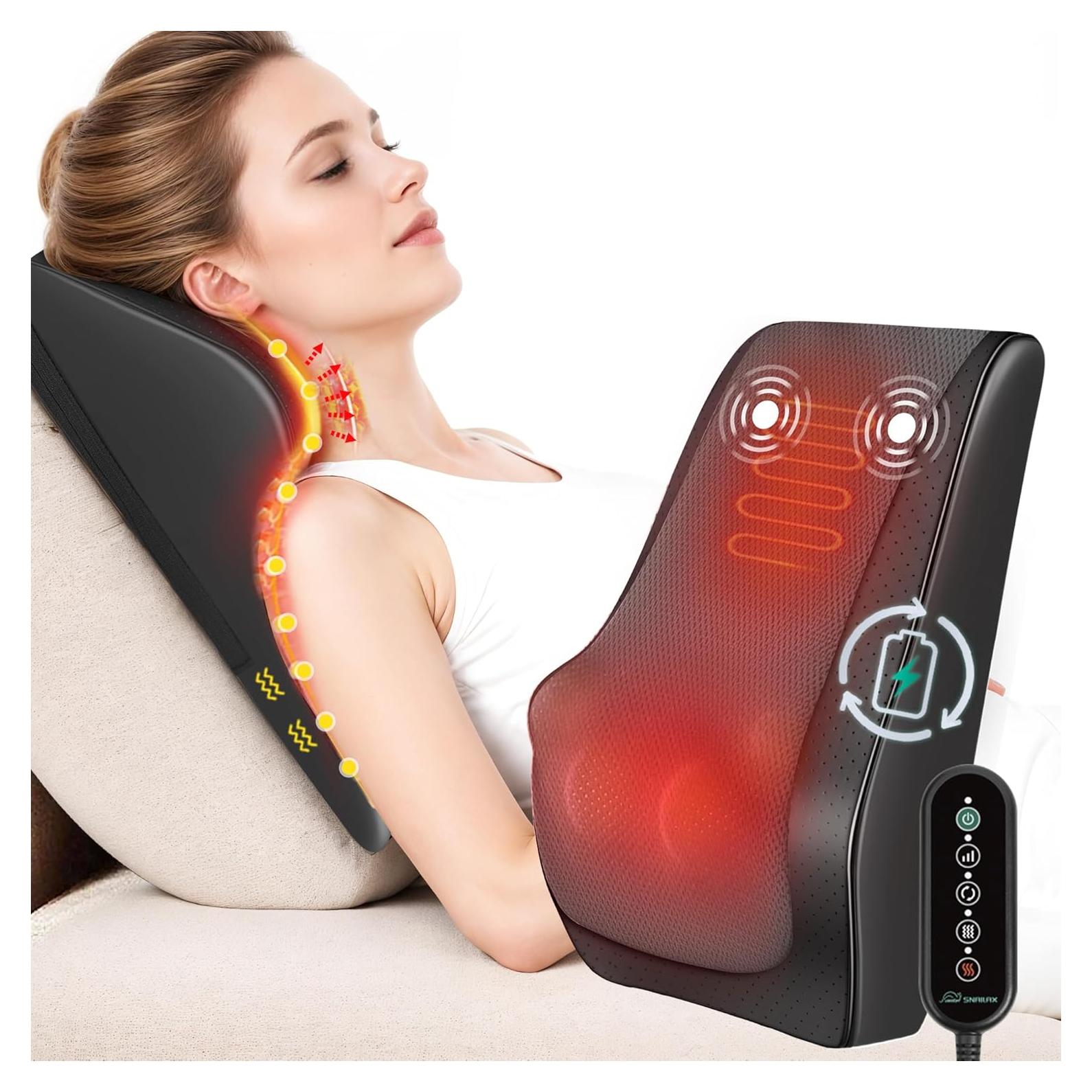 Masajeador de Cuello Shiatsu Snailax SL-128C-2 Inalámbrico con Calor