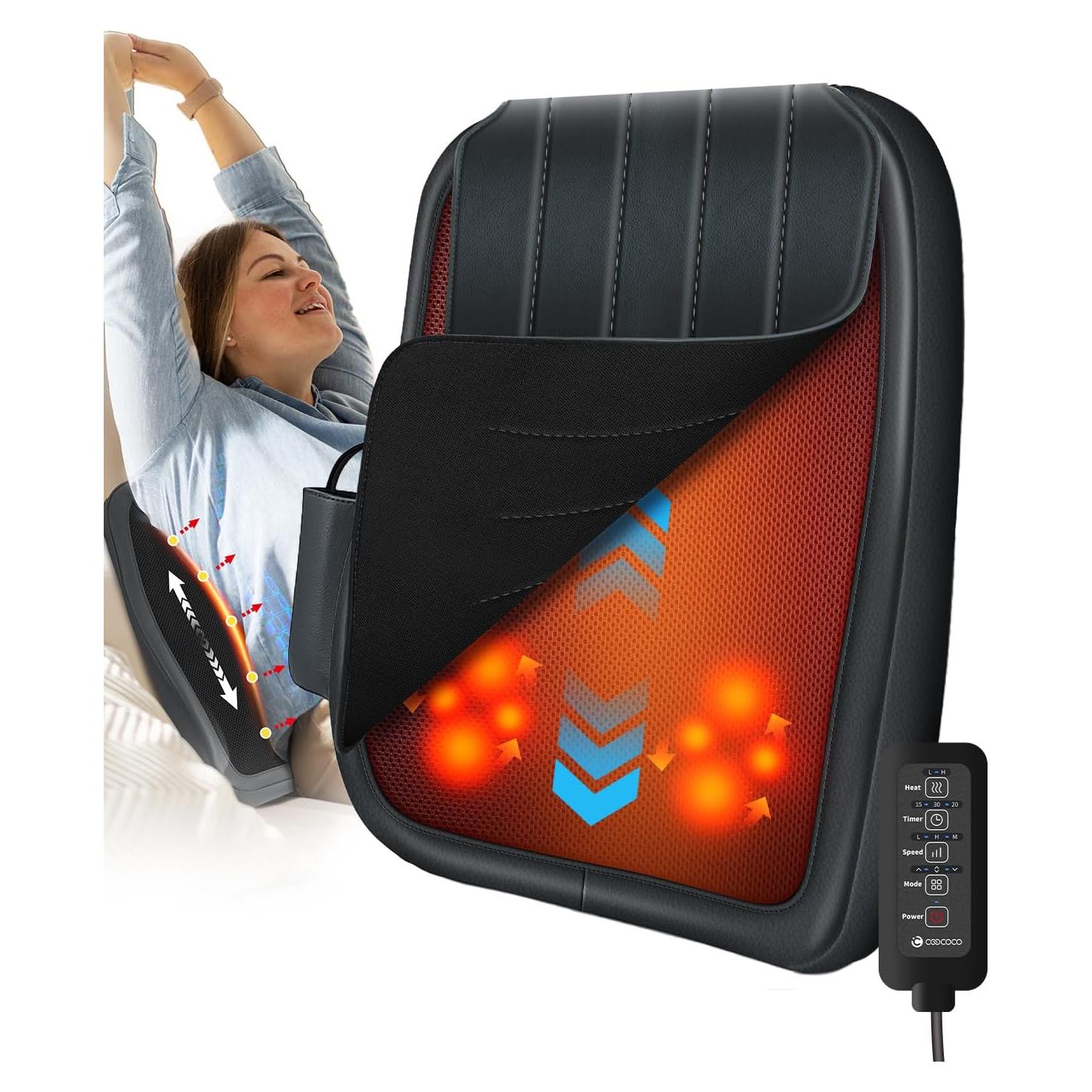 Masajeador de Espalda Shiatsu CooCoCo con Calor 4D